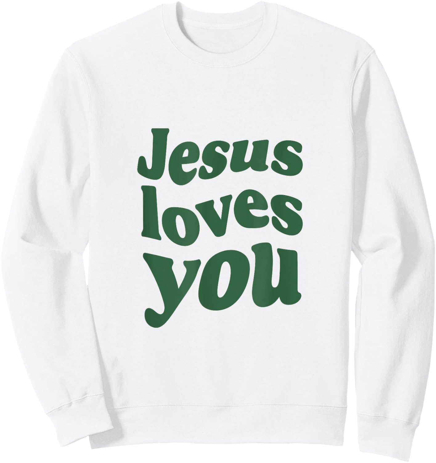 Jesus Loves You - Vintage Green Sweatshirt - Sweatshirt | White