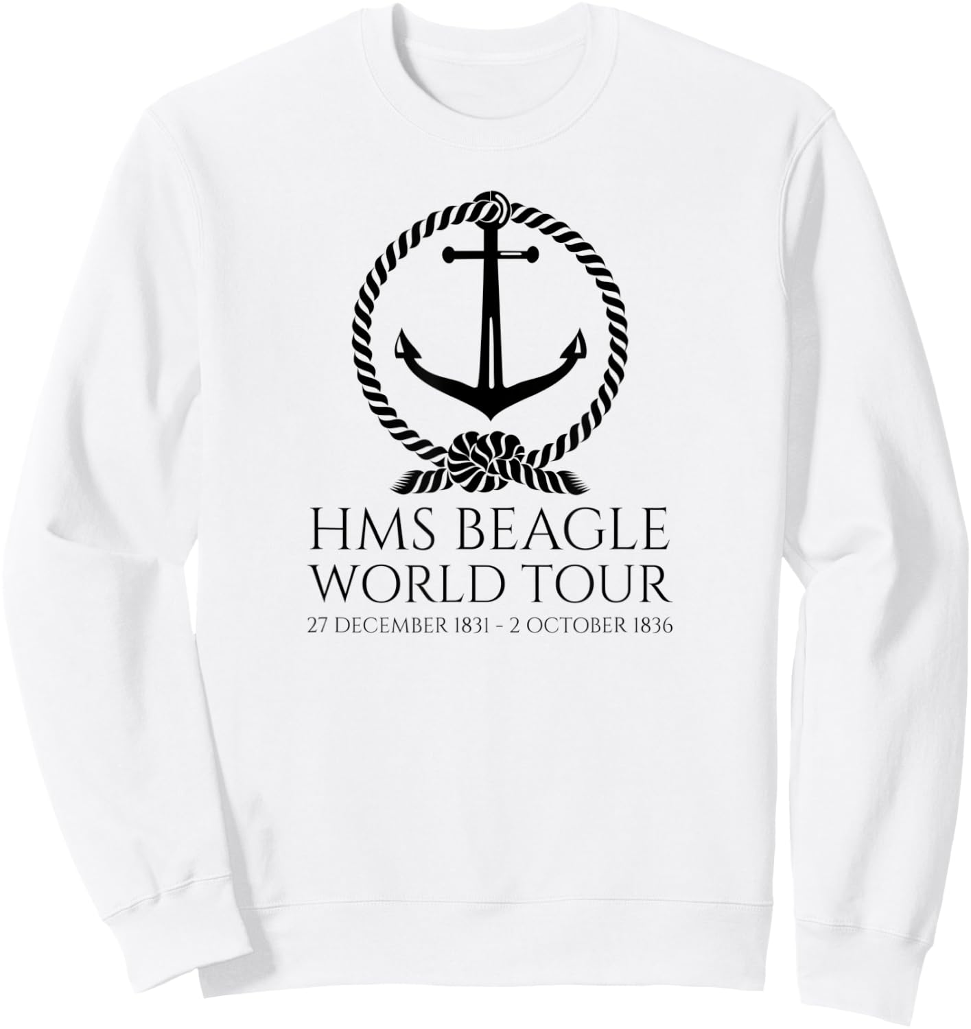 HMS Beagle World Tour - Charles Darwin - English History Sweatshirt - Sweatshirt | White