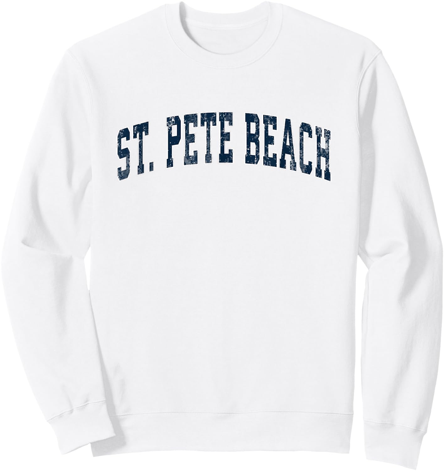 St. Pete Beach Florida FL Vintage Sports Design Navy Design Sweatshirt - Sweatshirt | White