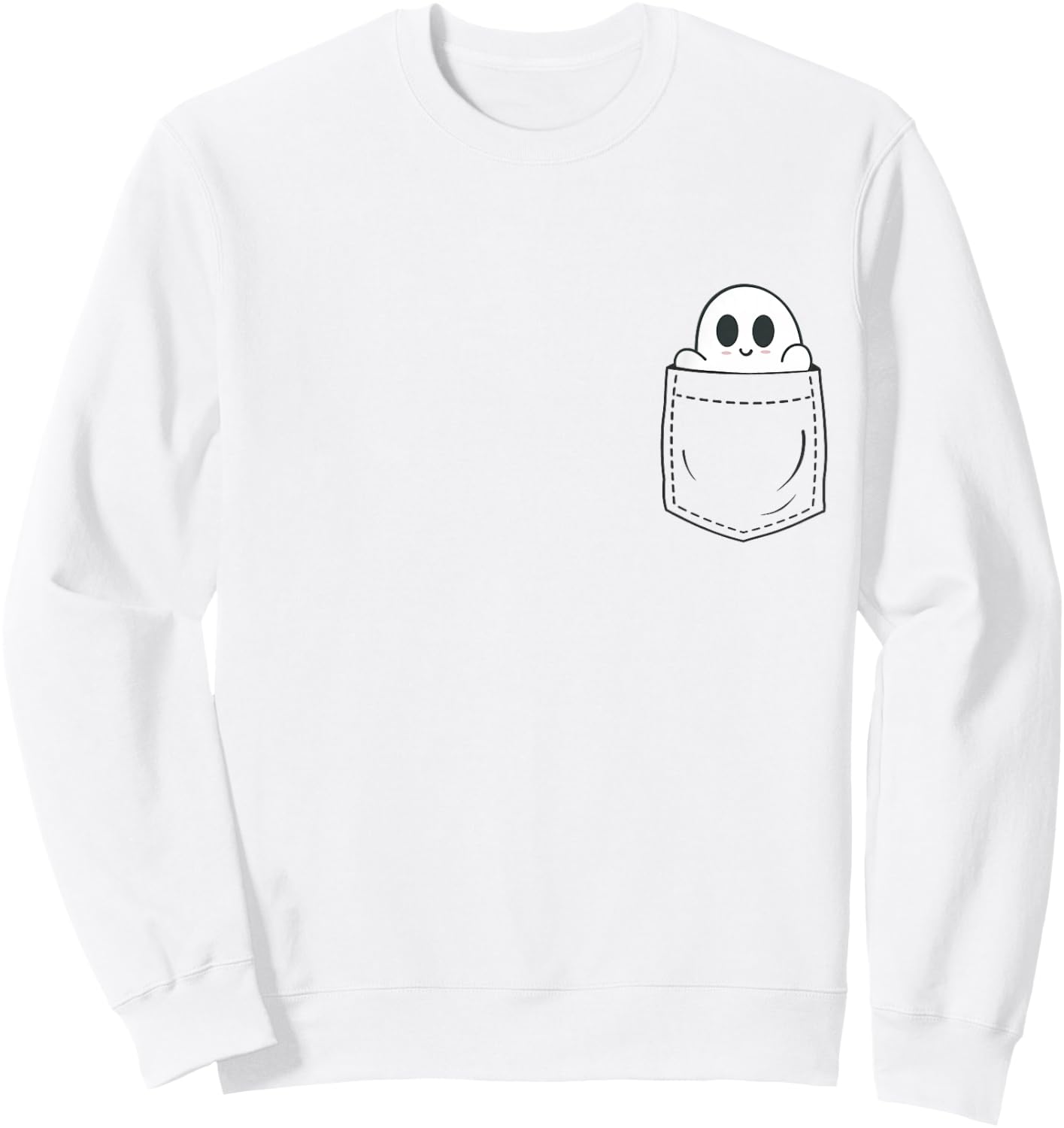 Ghost in Pocket Halloween Sweatshirt - Sweatshirt | White