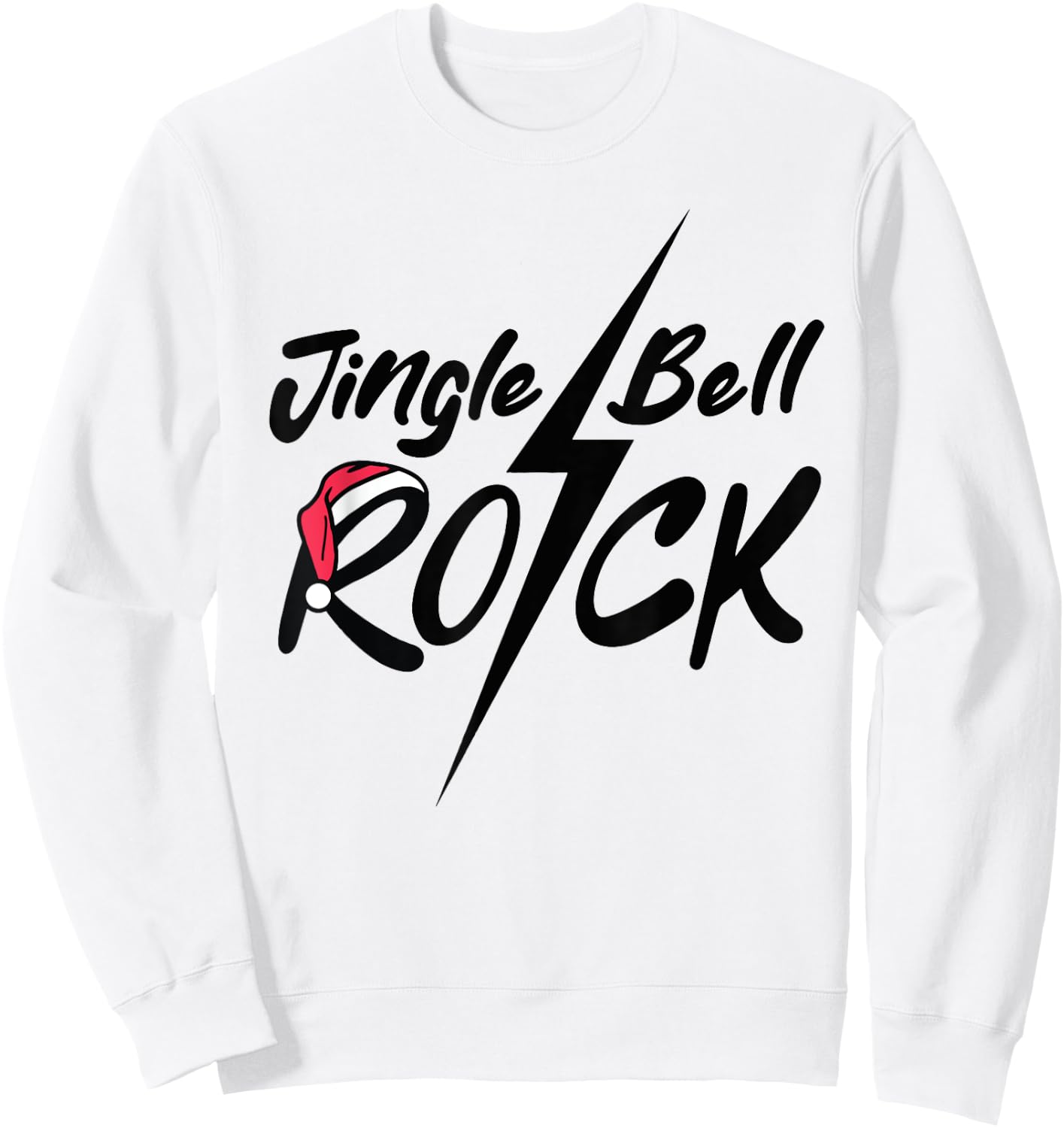 Jingle Bell Rock Rockin' Christmas Tree Retro Music Sweatshirt - Sweatshirt | White
