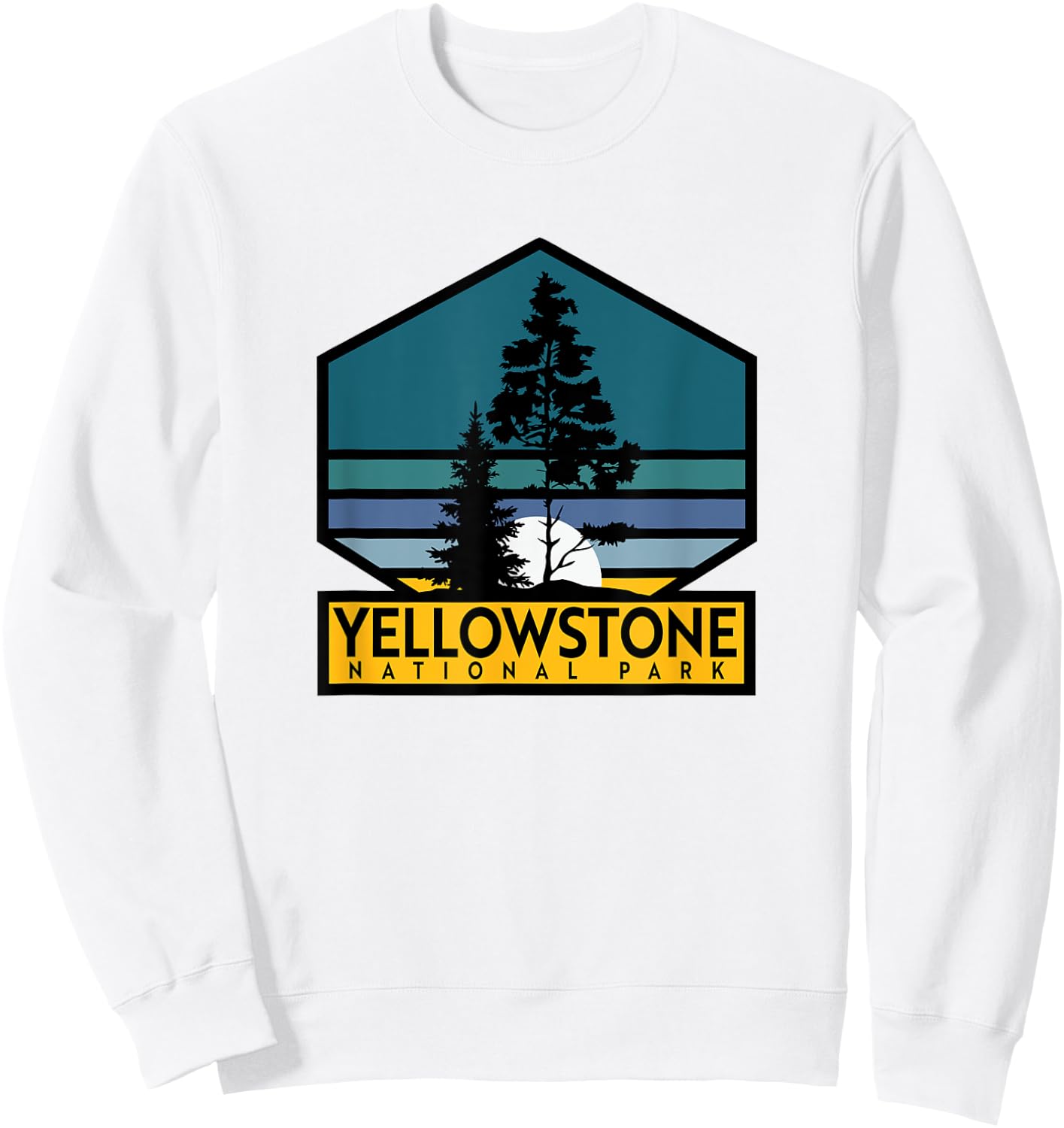 Yellowstone National Park Retro Sweatshirt - Sweatshirt | White