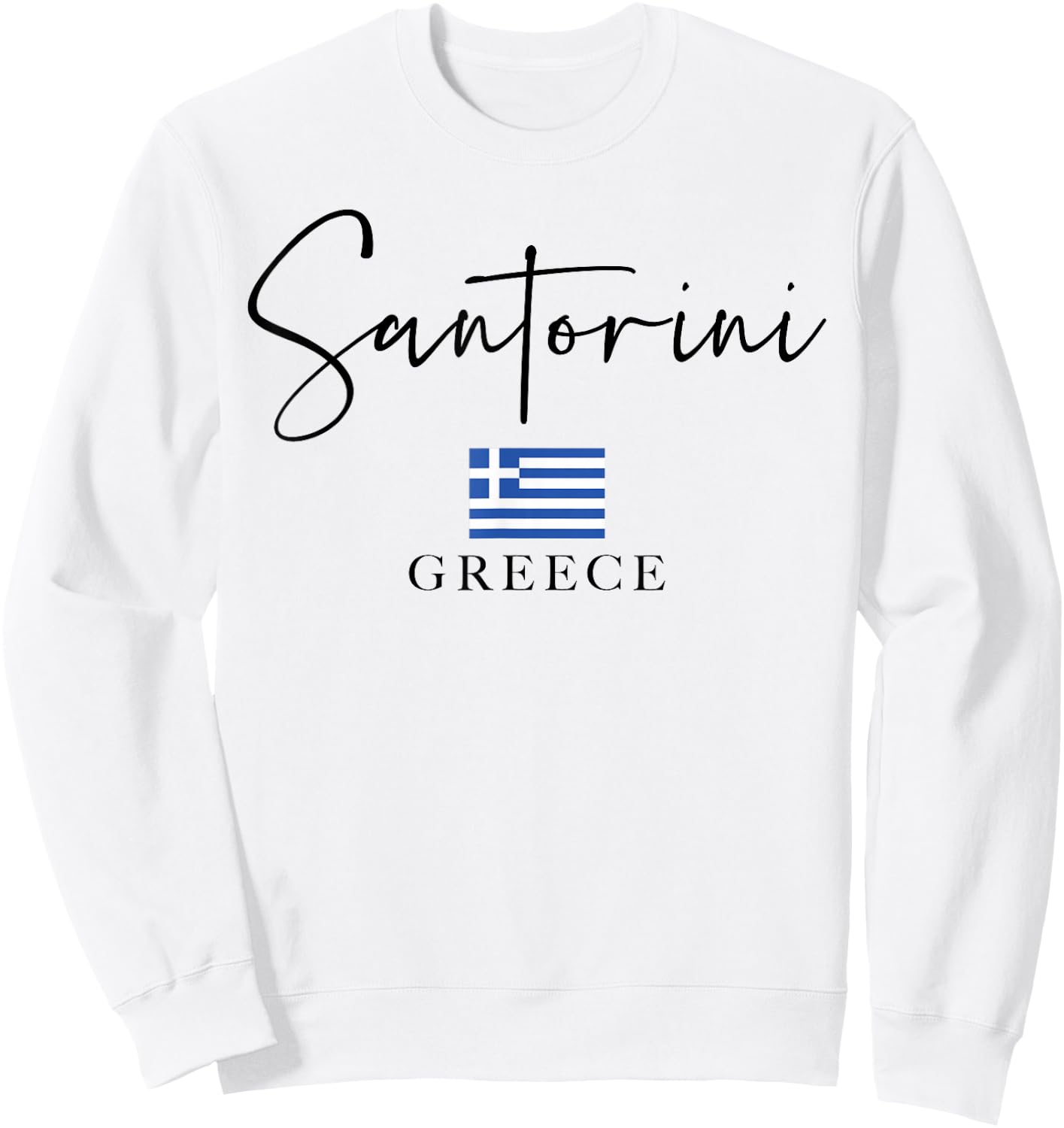 Greece Flag Vacation - Island Santorini Sweatshirt - Sweatshirt | White