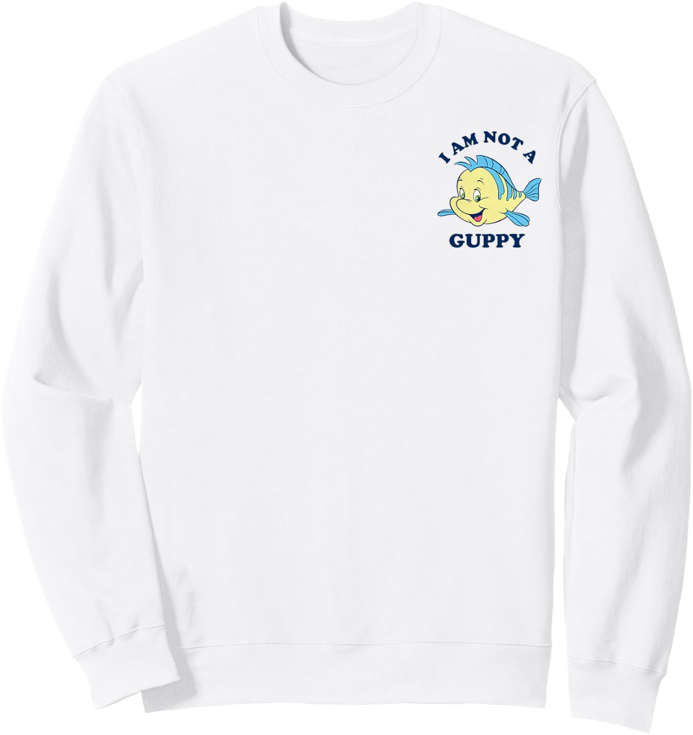 Disney The Little Mermaid Flounder I Am Not A Guppy Pocket Sweatshirt - Sweatshirt | White