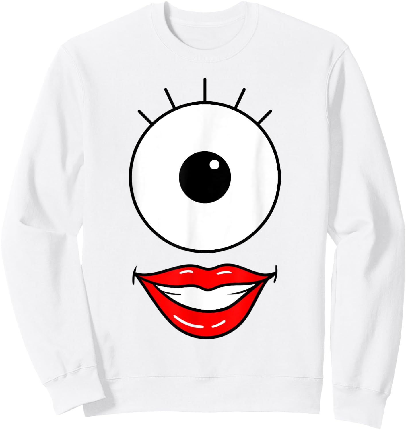 Funny Cute Monster Face One Eyeball Easy Halloween Costume Sweatshirt - Sweatshirt | White