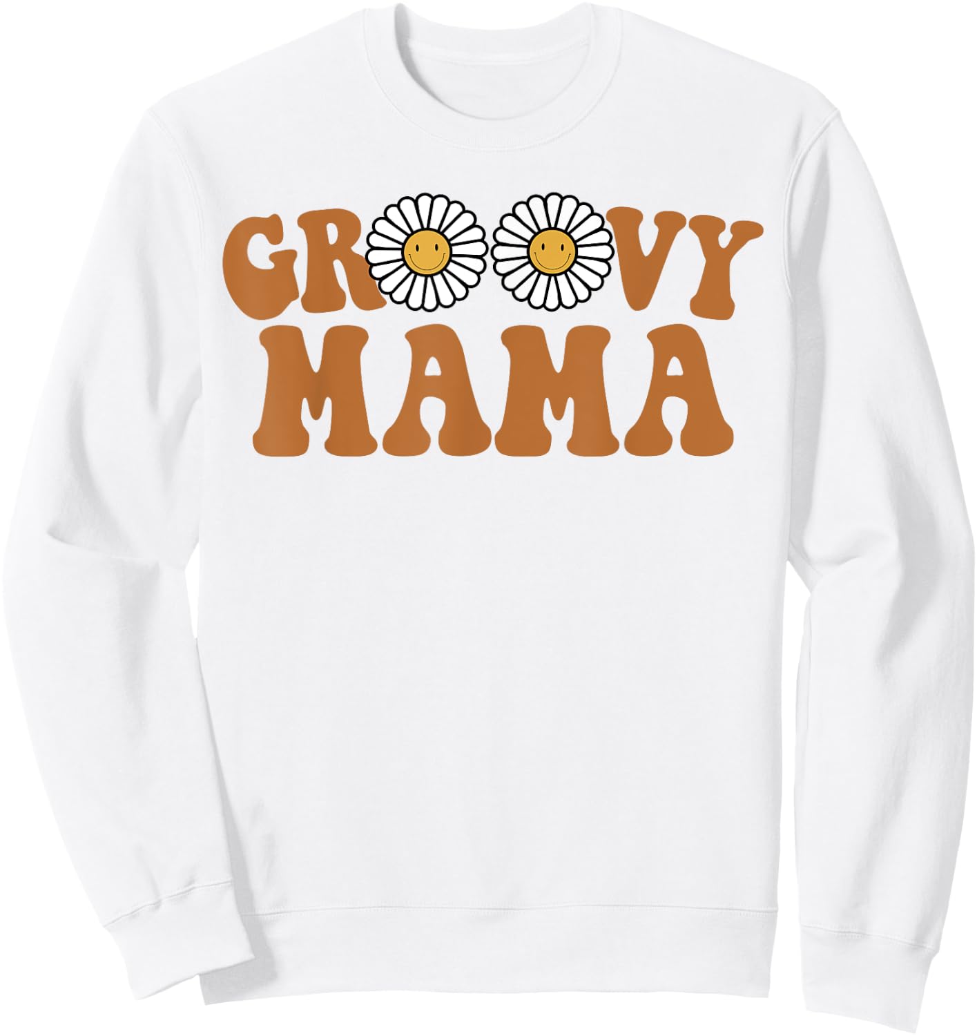 Retro Groovy Mama Matching Family 1st Birthday Party Sweatshirt - Sweatshirt | White
