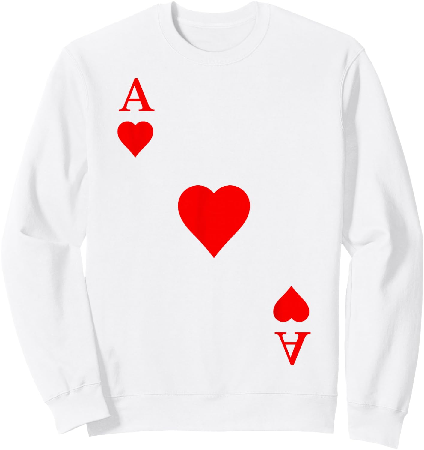 Playing card Ace of hearts Carnival Costume Poker Sweatshirt - Sweatshirt | White