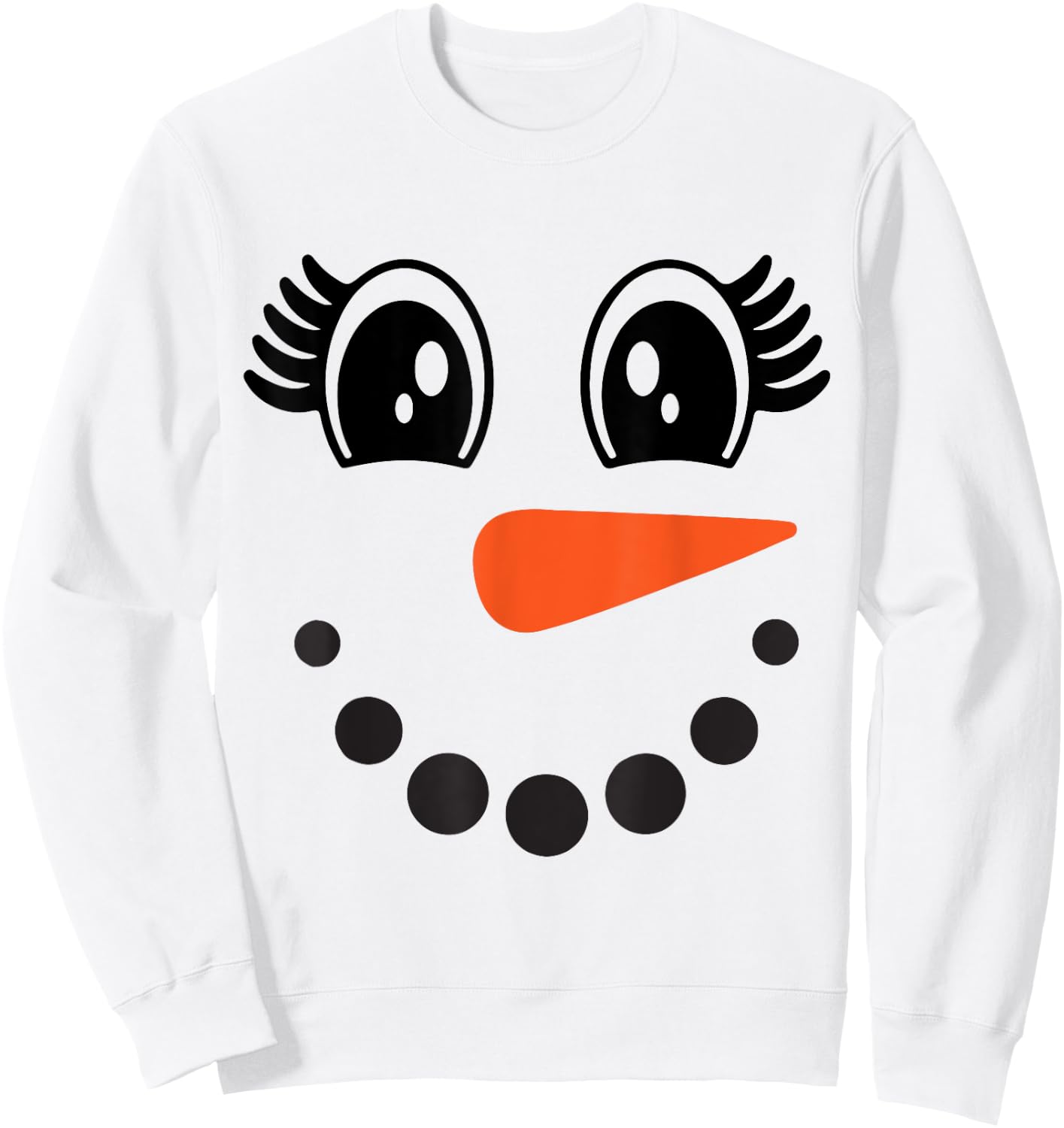 Snowman Girl Face For Girls Christmas Winter Sweatshirt - Sweatshirt | White