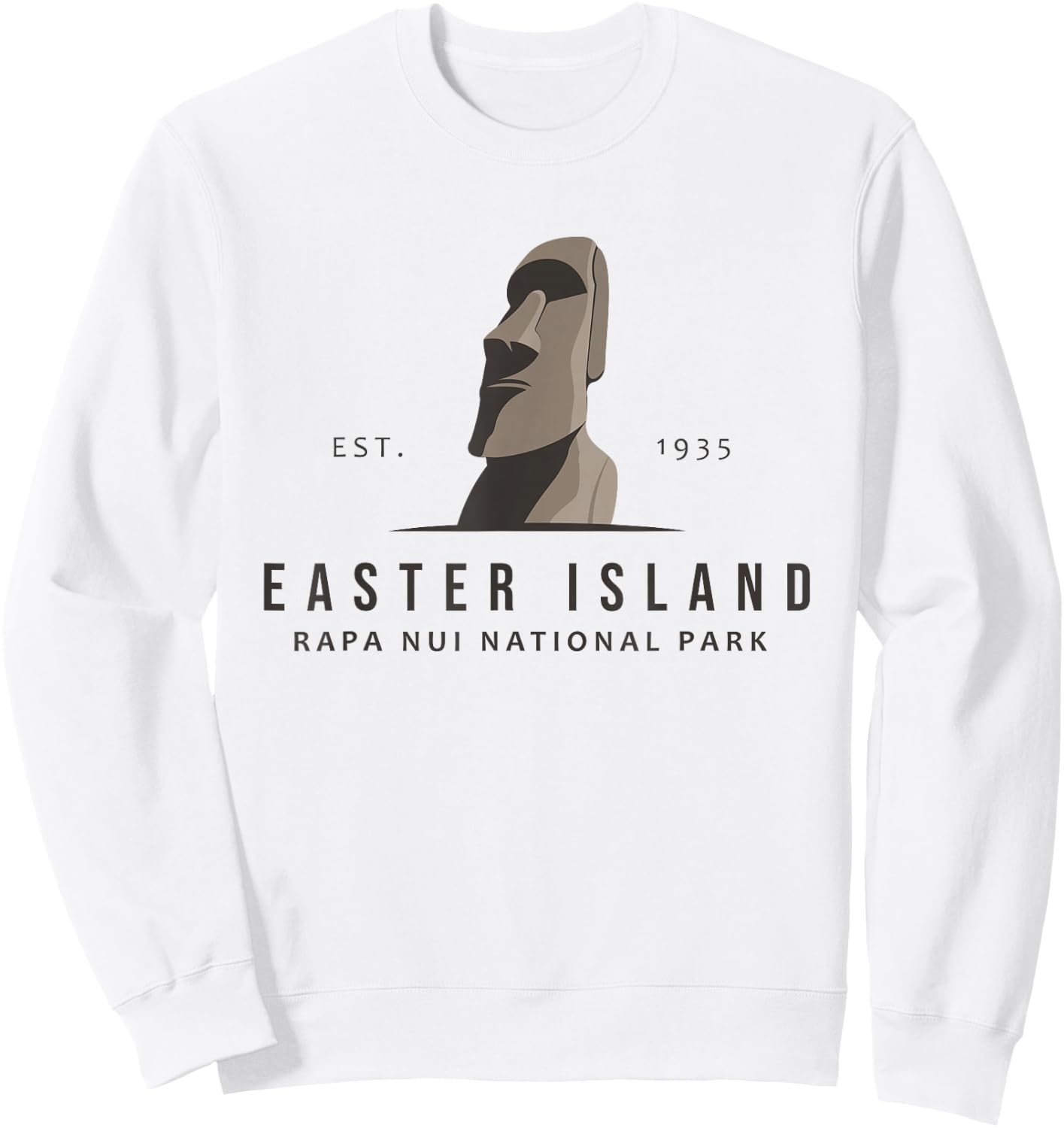 Easter Island Rapa Nui National Park Emblem Vintage Sweatshirt - Sweatshirt | White