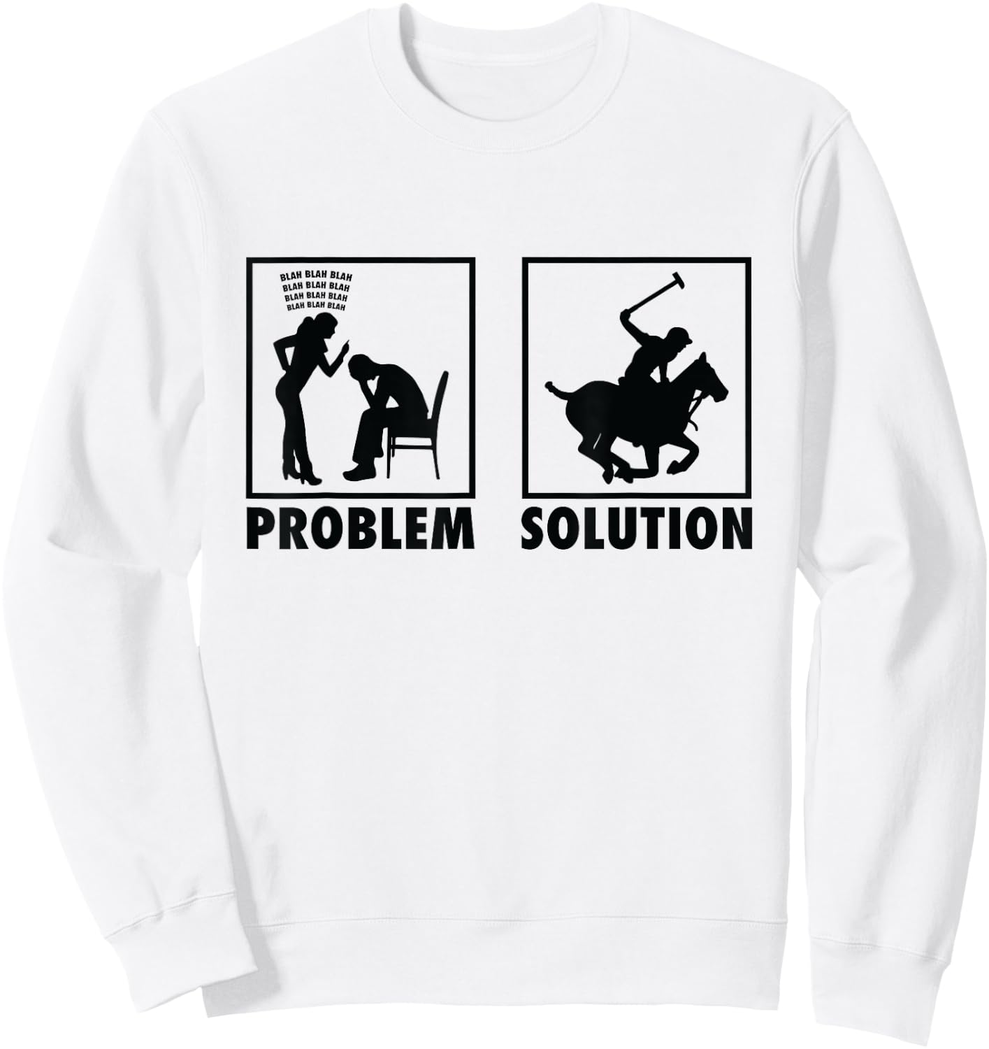 Polo Horseback Ball Game Polo Player Sweatshirt - Sweatshirt | White