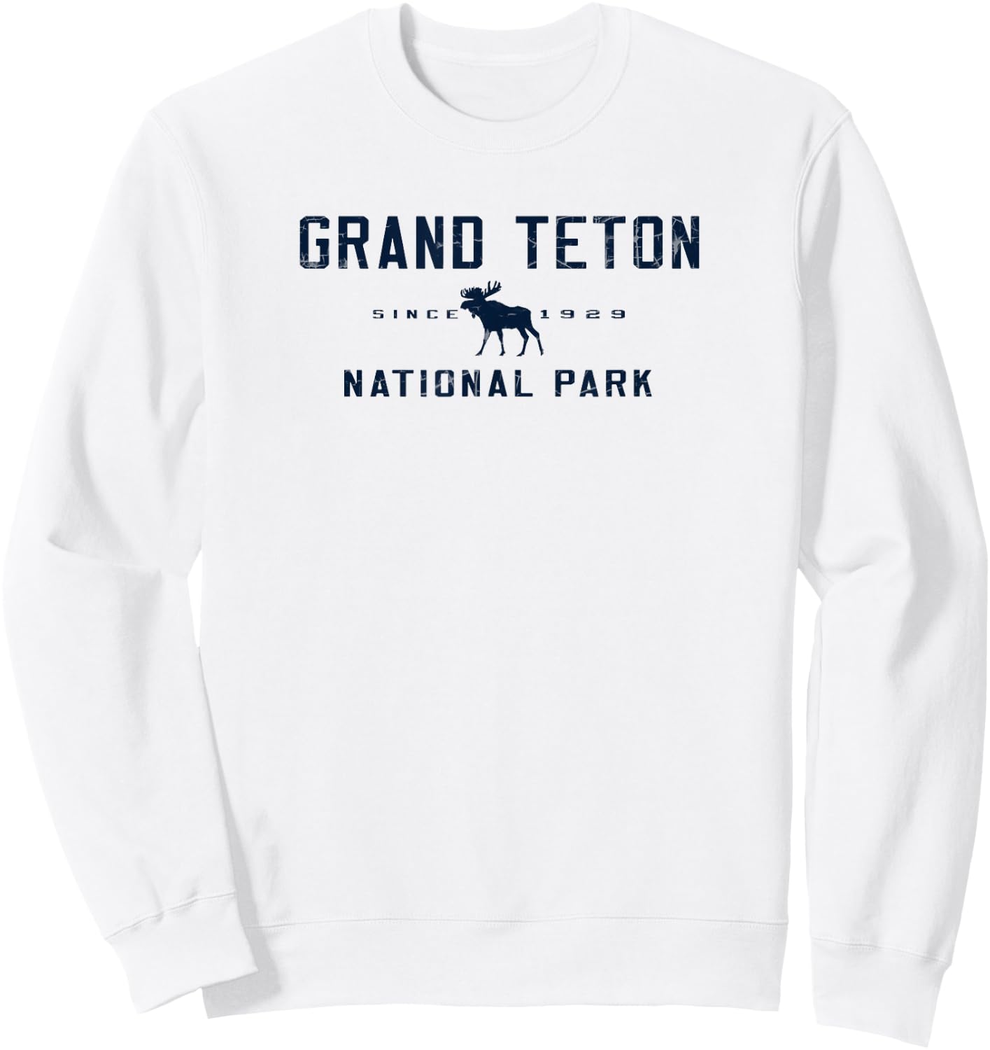 Grand Teton National Park Moose Graphic Sweatshirt - Sweatshirt | White