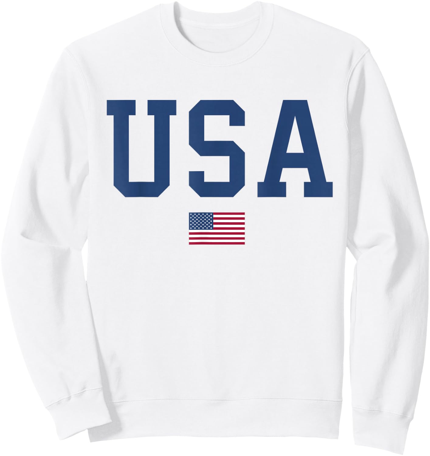 USA Shirt Women Men Kids American Flag Patriotic 4th of July Sweatshirt - Sweatshirt | White
