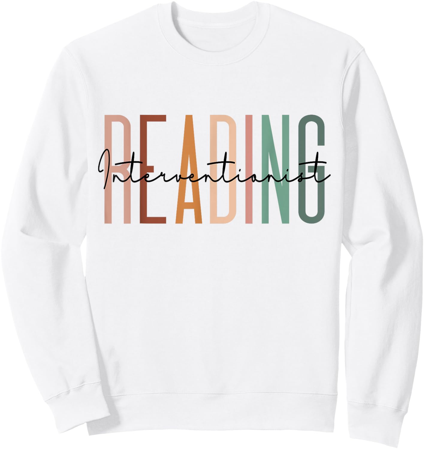Reading Interventionist Reading Specialist Cotton Polyester Blend White Classic Fit Round Neck Short Sleeve - Women's Small Sweatshirt - Sweatshirt | White