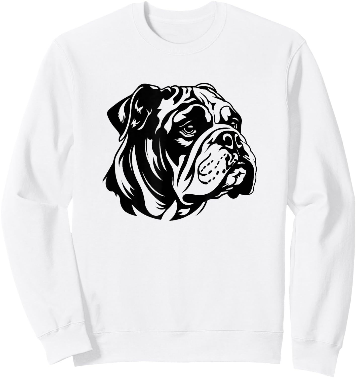 Minimalist English Bulldog Sweatshirt - Sweatshirt | White