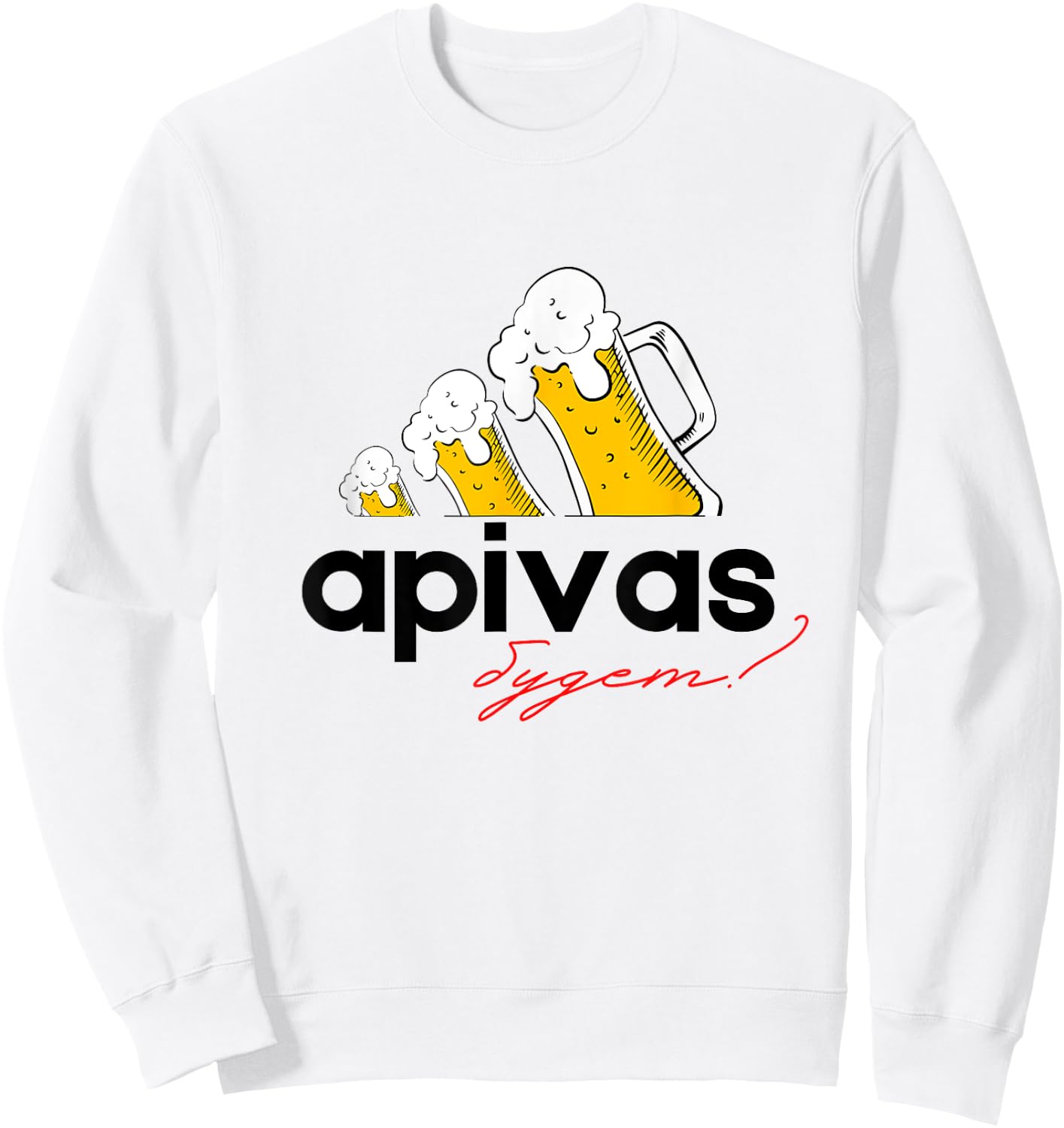 Beer APIVAS Funny Russian Sweatshirt - Sweatshirt | White