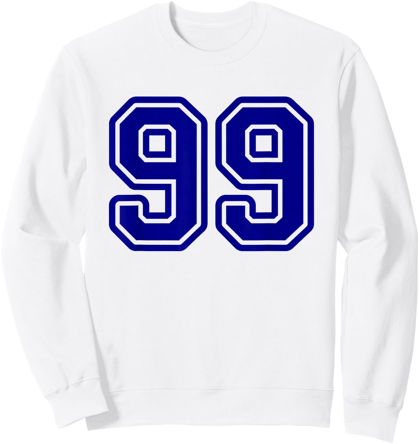 Number #99 Blue Sport Varsity Number 99 Sweatshirt - Sweatshirt | White