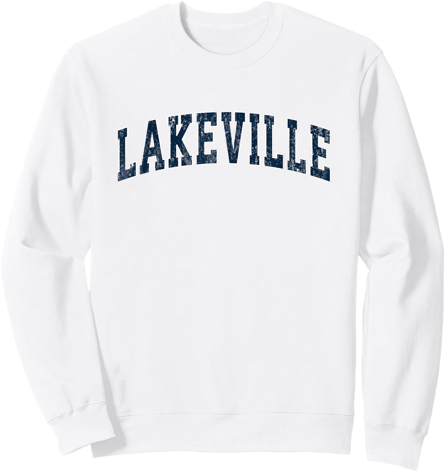 Lakeville Massachusetts MA Vintage Sports Design Navy Design Sweatshirt - Sweatshirt | White
