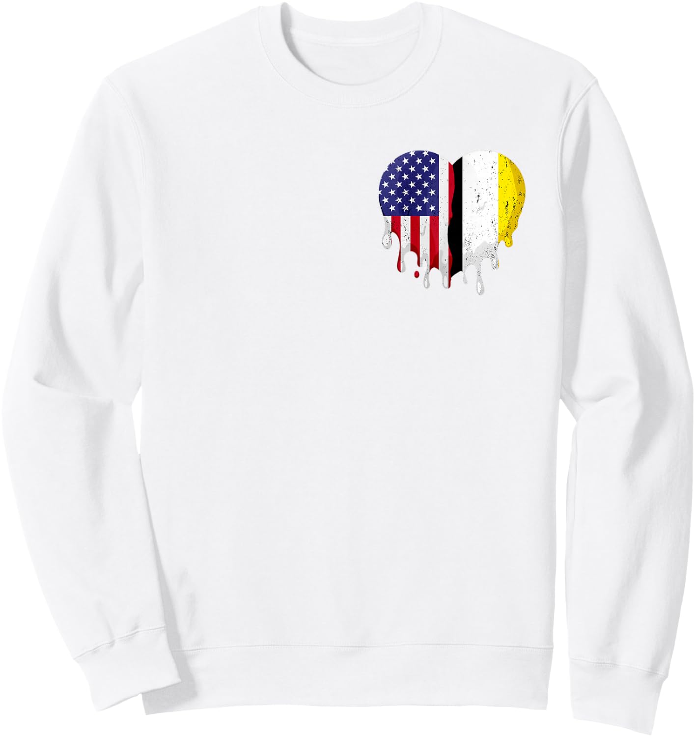 Garifuna Heritage American Grown Heart Garifuna Flag Sweatshirt - Sweatshirt | White