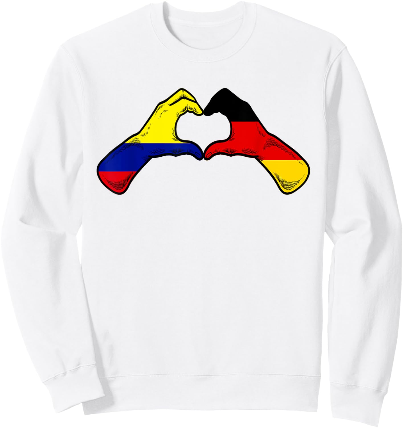 Colombia Germany Flag - Colombian German Heart Sweatshirt - Sweatshirt | White