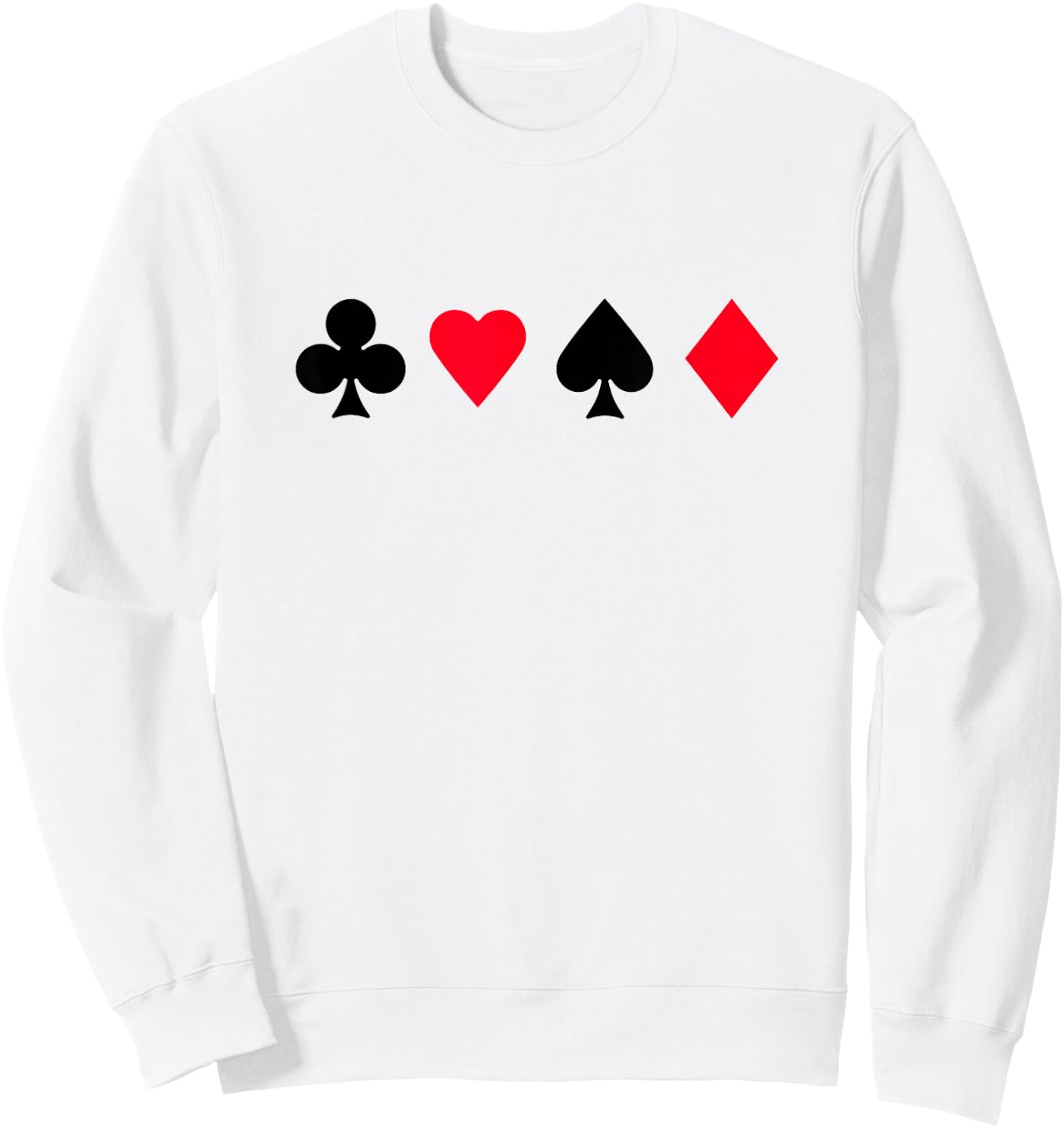 Clubs Spades Hearts Diamonds Playing Card Casino Sweatshirt - Sweatshirt | White