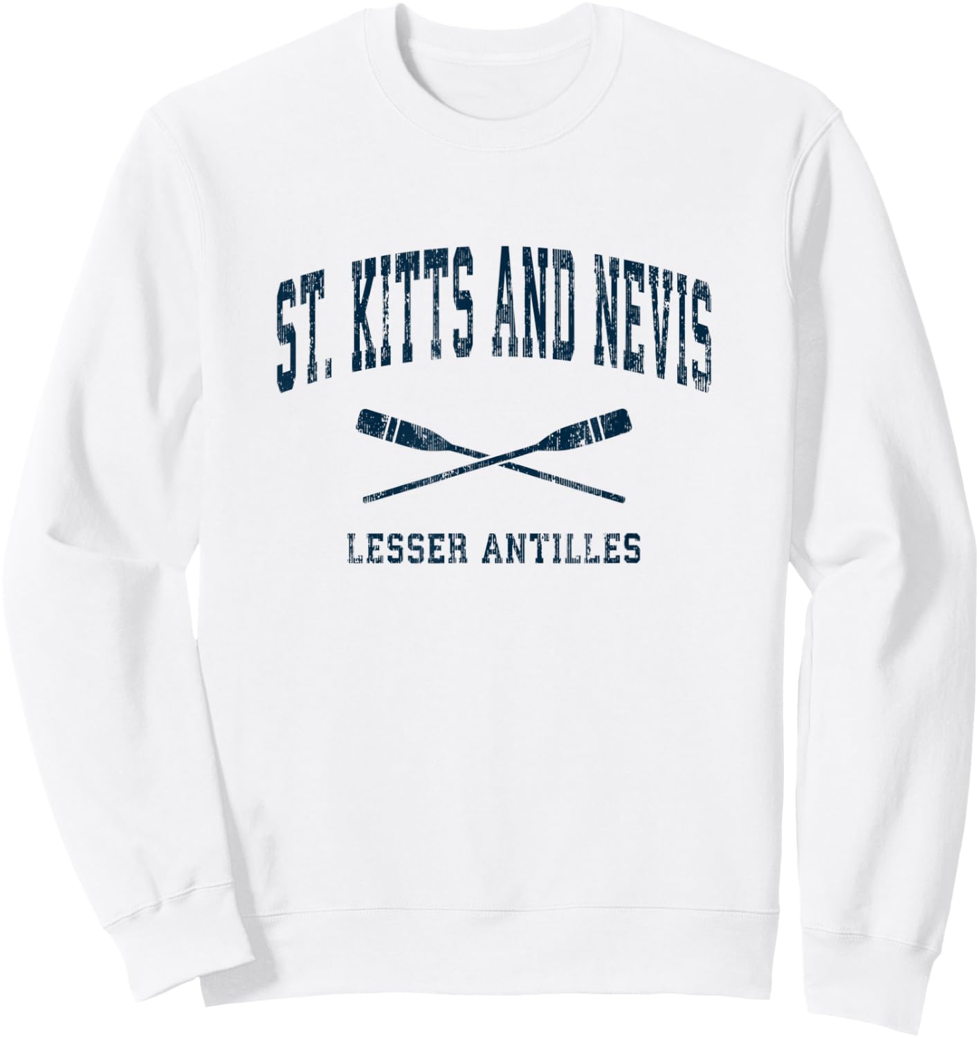 St. Kitts and Nevis Vintage Nautical Paddles Sports Oars Sweatshirt - Sweatshirt | White