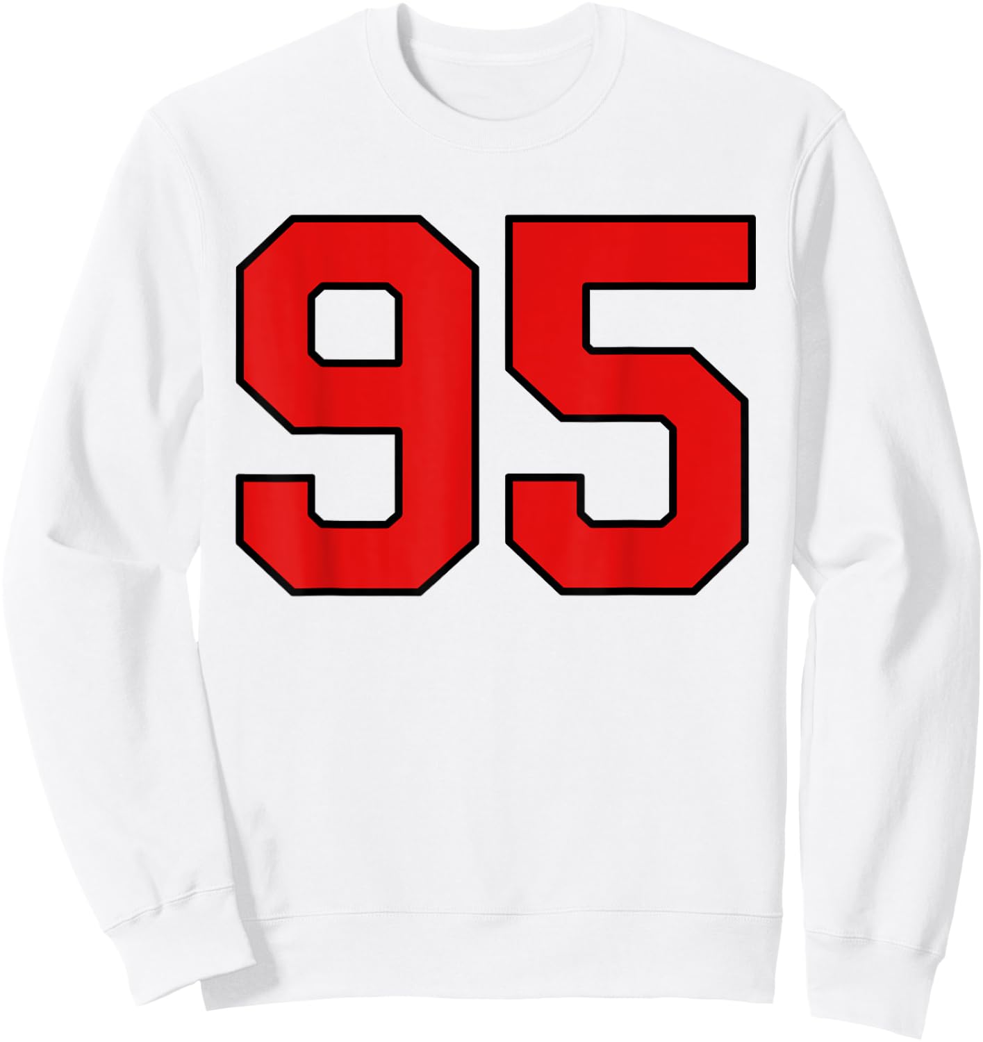 Lucky Number 95 Classic College American Varsity Fan Player Sweatshirt - Sweatshirt | White