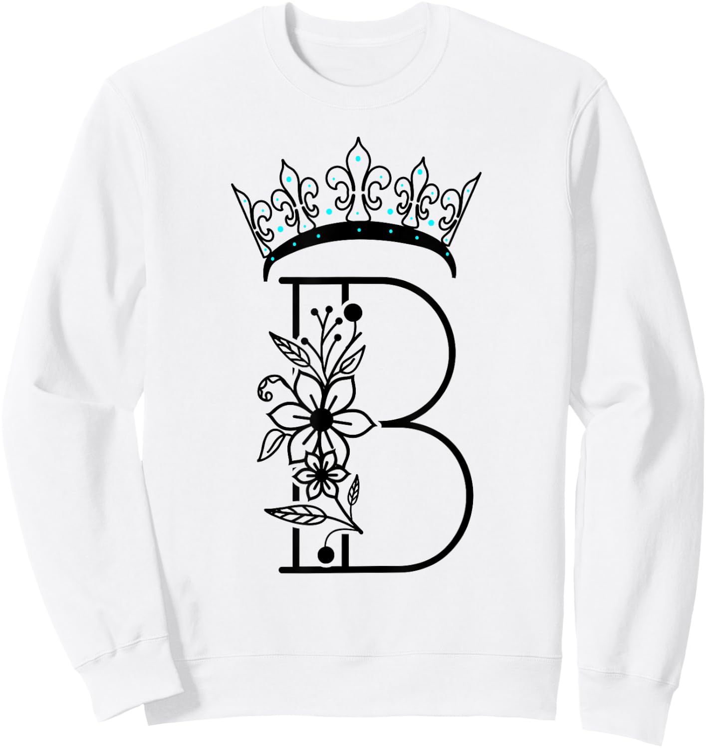 Queen B Bee Letter B Crown Alphabet Monogram Bride Bee Lover Sweatshirt - Sweatshirt | White