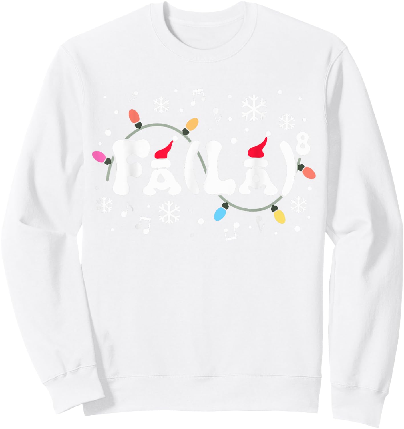 Fa La 8 Christmas Music Teacher Student Santa Funny Music Men Women Kids Sweatshirt - Sweatshirt | White
