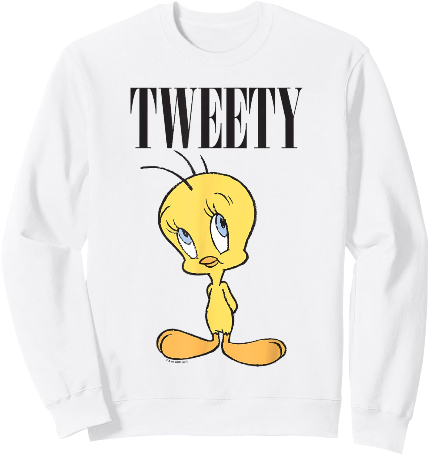 Looney Tunes Tweety Full Body Cute Portrait Sweatshirt - Sweatshirt | White