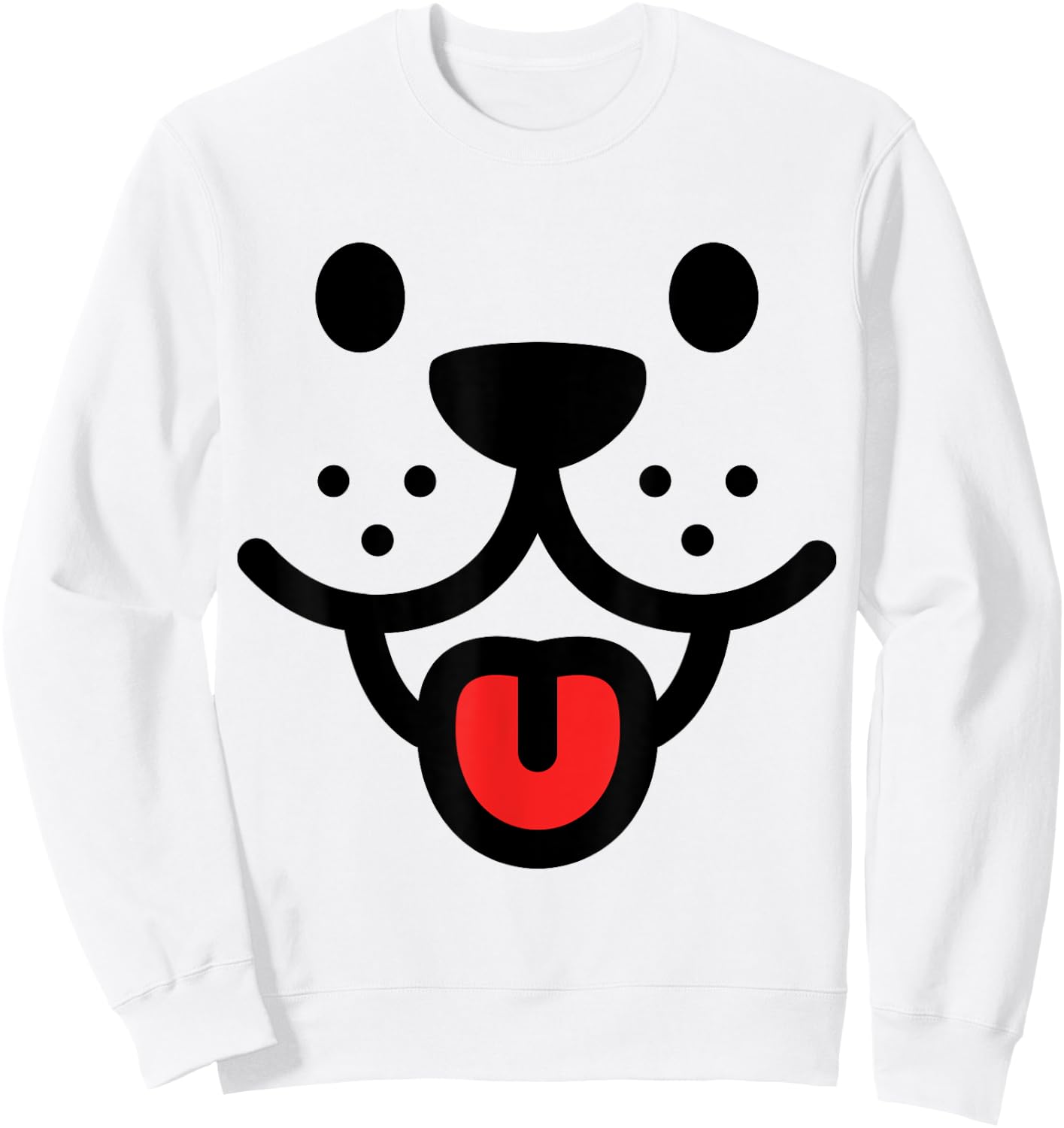 Cute Smiling Dog Face Sweatshirt - Sweatshirt | White