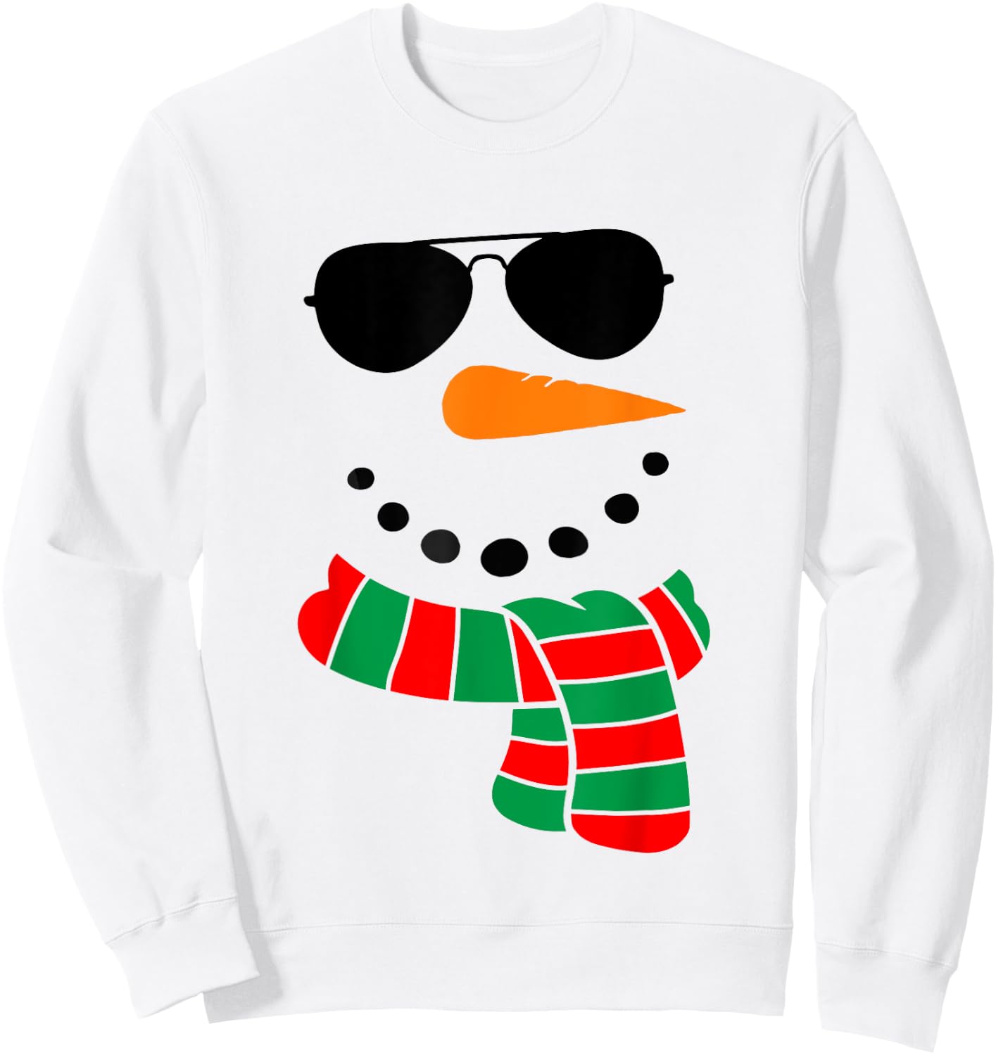 Cool Snowman Face with Sunglasses Costume Children's Snowman Sweatshirt - Sweatshirt | White