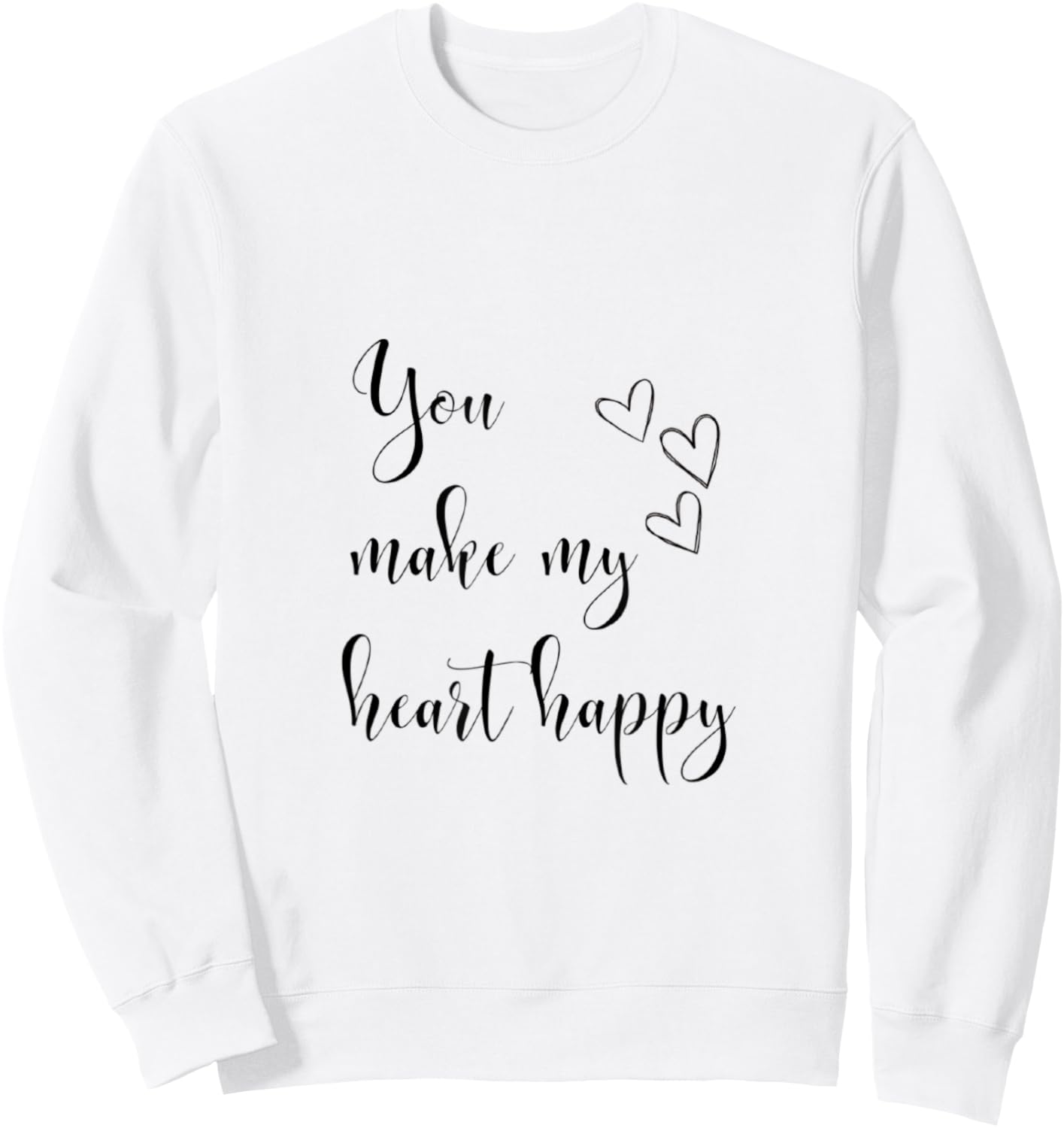 You make my heart happy Sweatshirt - Sweatshirt | White