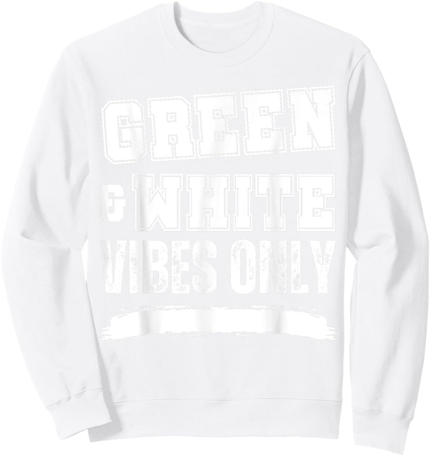Green and White Game Day, Green and White Sweatshirt - Sweatshirt | White