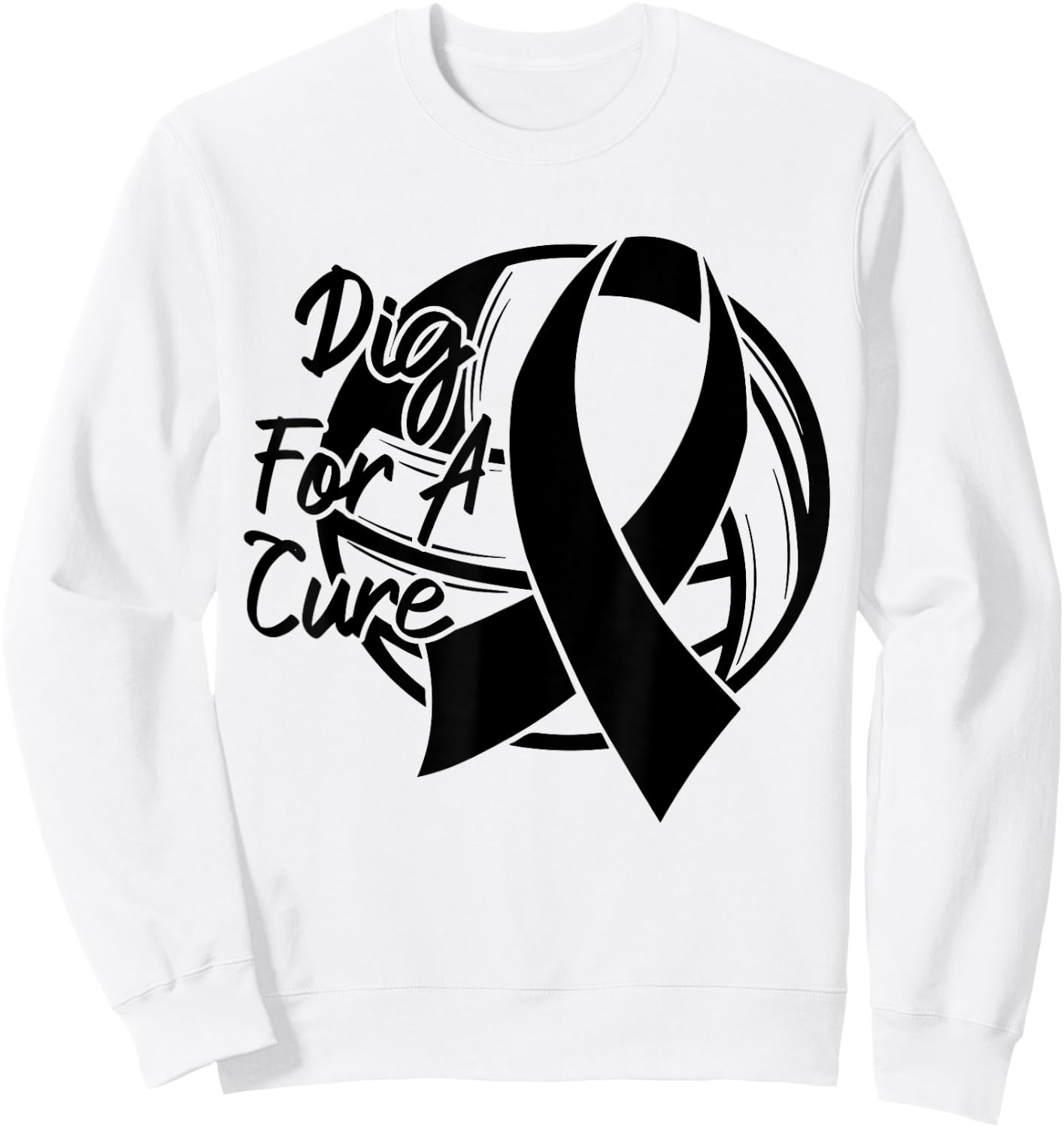 Dig For A Cure Breast Cancer Awareness Volleyball Pink Sweatshirt - Sweatshirt | White