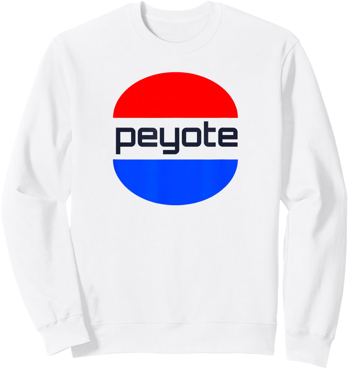 Peyote - Cool font With a Blue And Red Sphere Graphic Sweatshirt - Sweatshirt | White