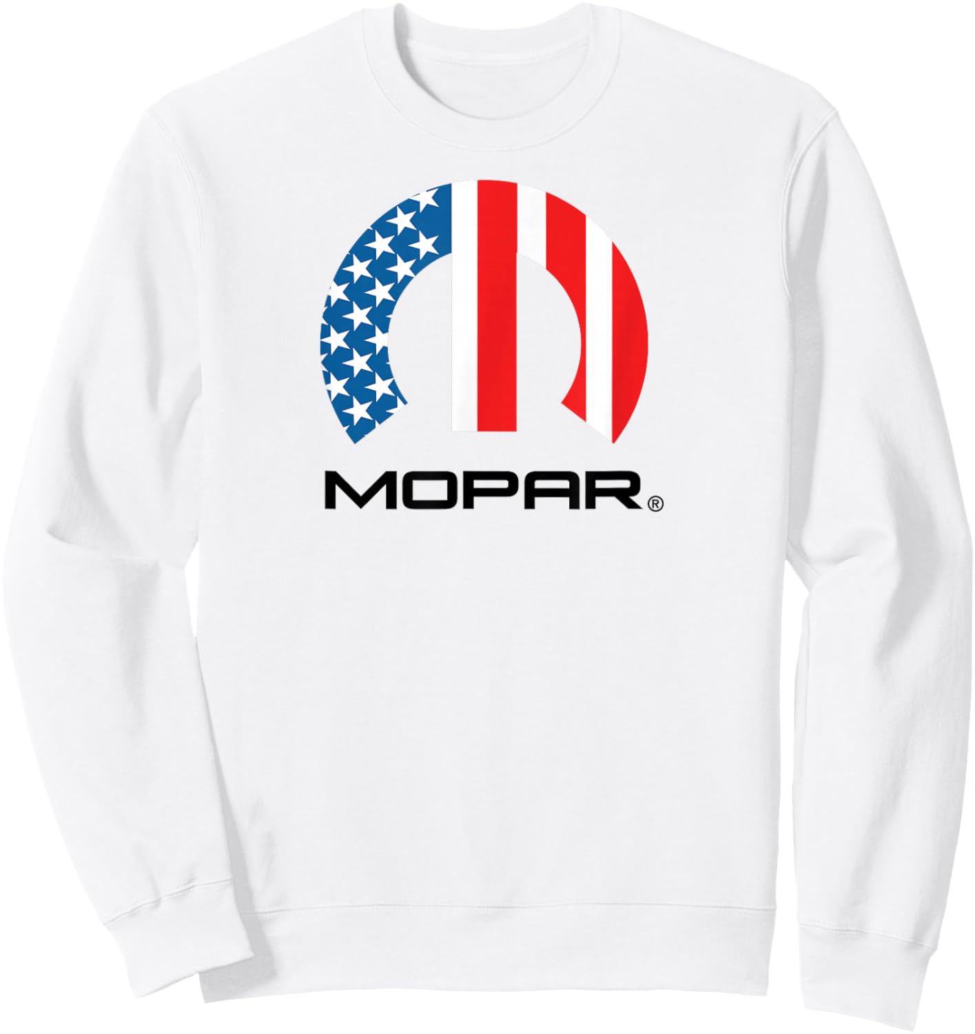 Mopar American Flag Black Logo Sweatshirt - Sweatshirt | White