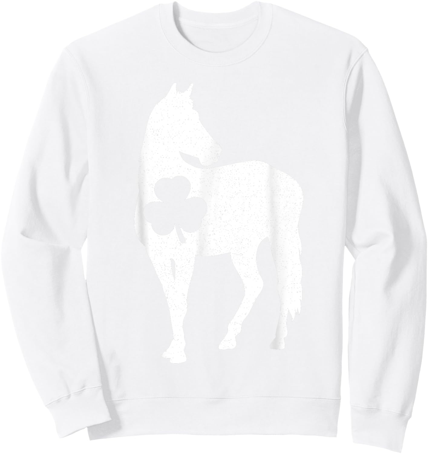 St Patrick's Day Shamrock Horse Irish Green Saint Paddy's Sweatshirt - Sweatshirt | White