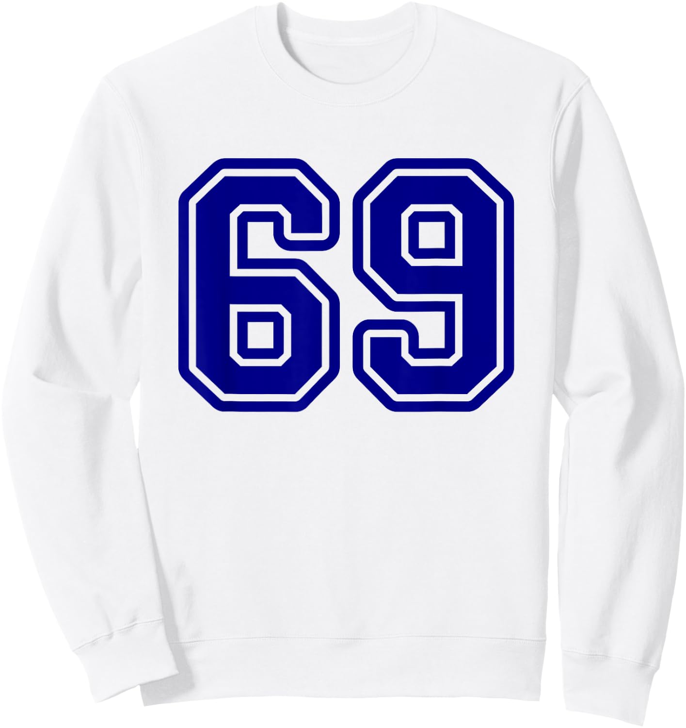 Number #69 Blue Sport Varsity Number 69 Sweatshirt - Sweatshirt | White