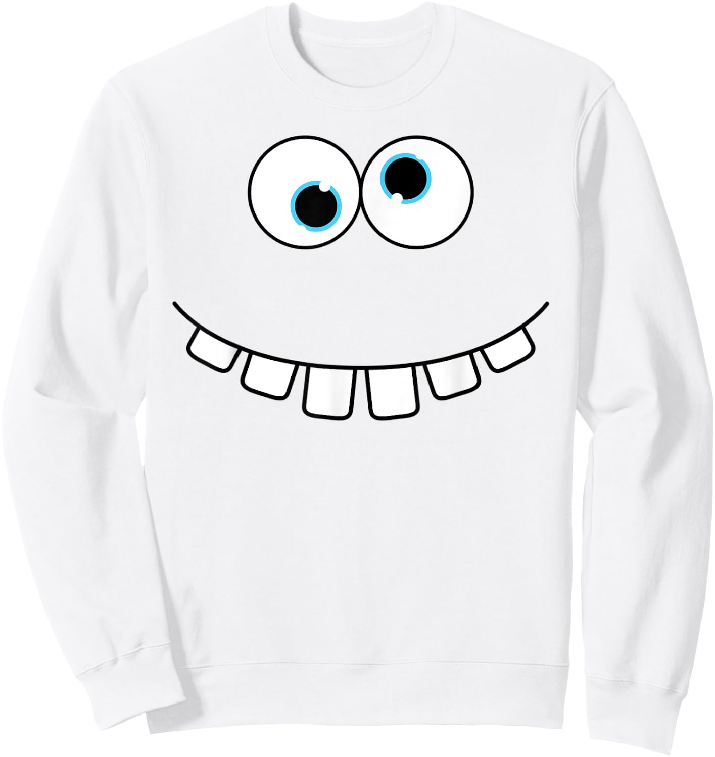 Silly Monster Face Group Costume Birthday Party Halloween Sweatshirt - Sweatshirt | White