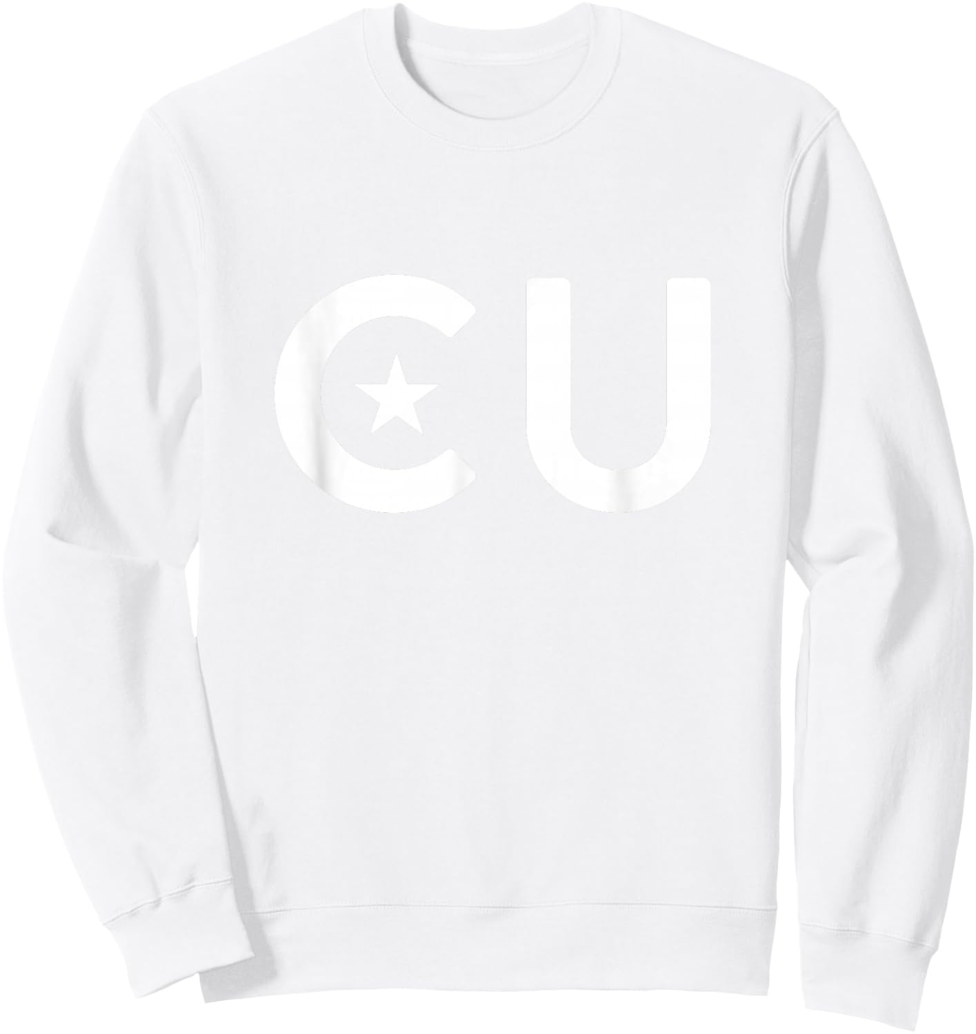 CU - Cuba Two Part Combo Design - Cuban Flag Part 1 Sweatshirt - Sweatshirt | White