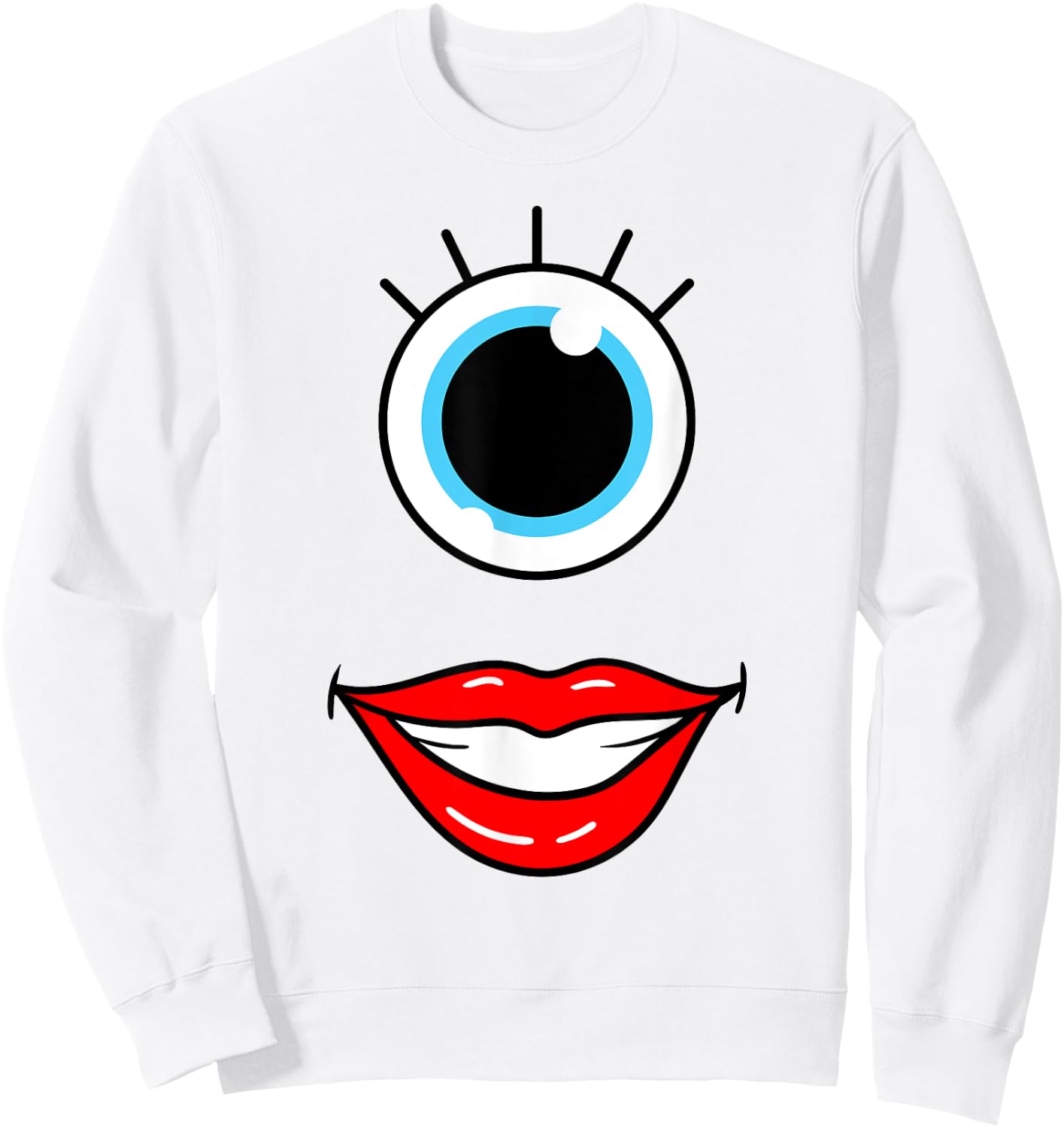 Funny Scary Monster Face One Eye Woman's Halloween Costume Sweatshirt - Sweatshirt | White