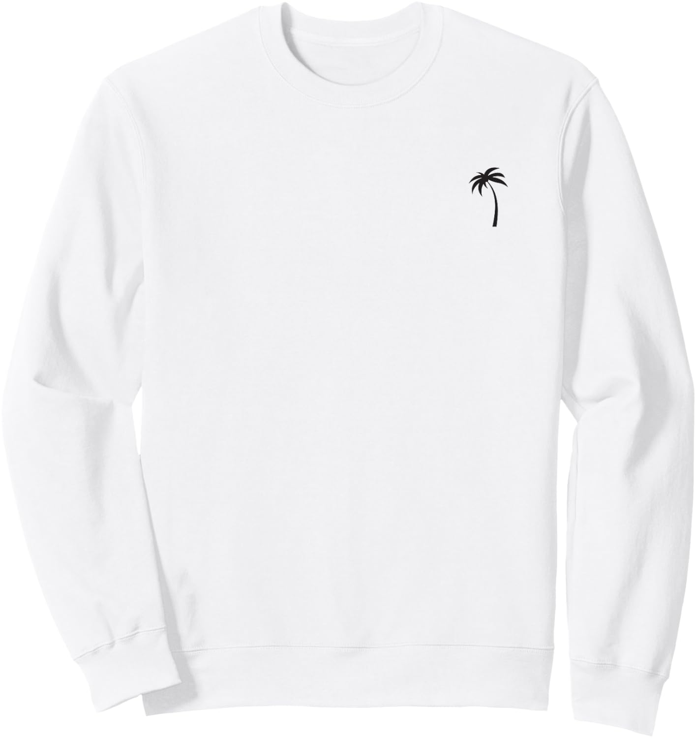 I Live Life Palm Tree Minimalist Left Chest Graphic Tropical Sweatshirt - Sweatshirt | White
