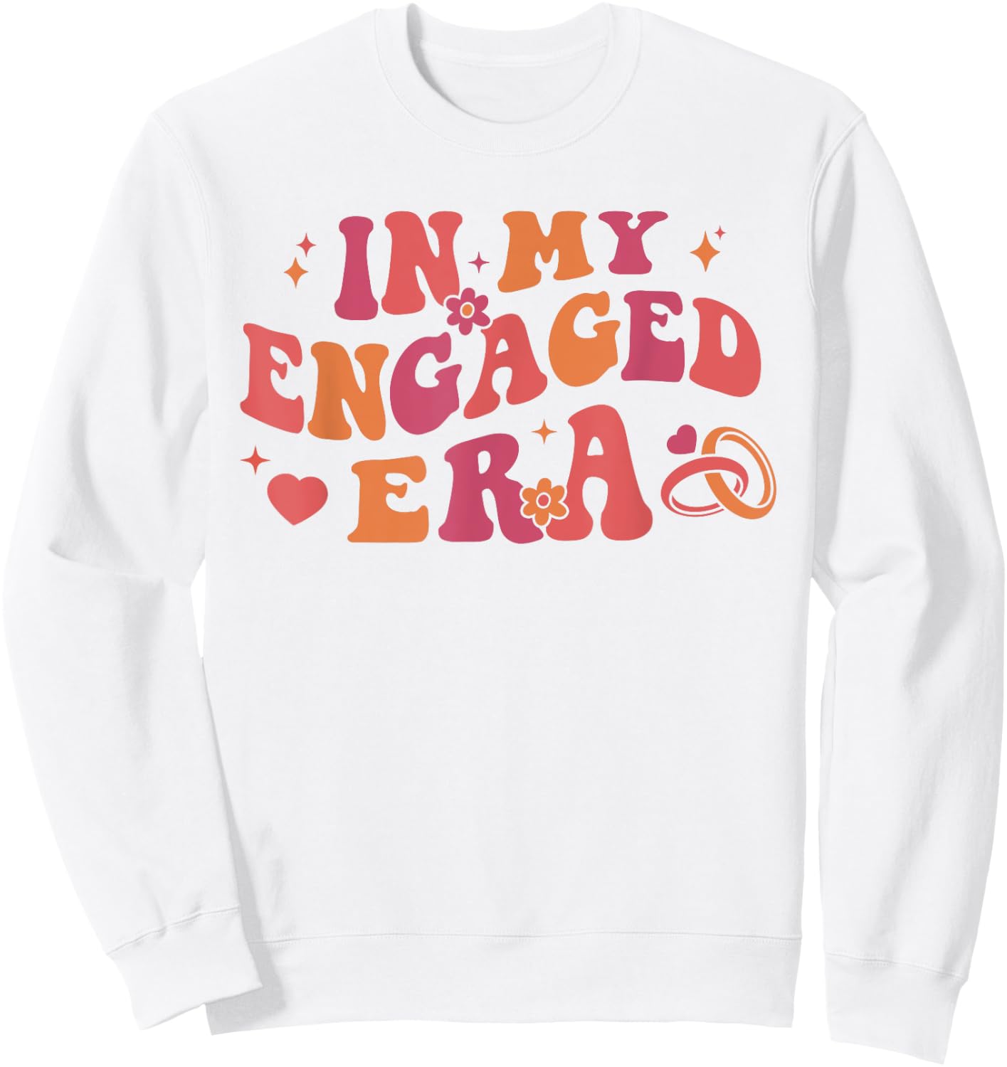 In My Engaged Era Retro Bride Bachelorette Party Bridesmaid Sweatshirt - Sweatshirt | White