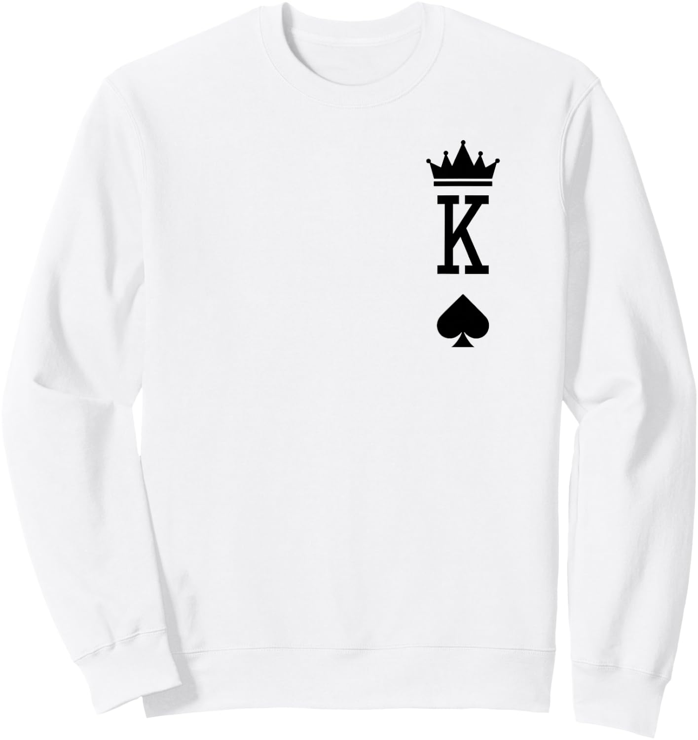 King of Spade Playing Card Vintage Crown Sweatshirt - Sweatshirt | White