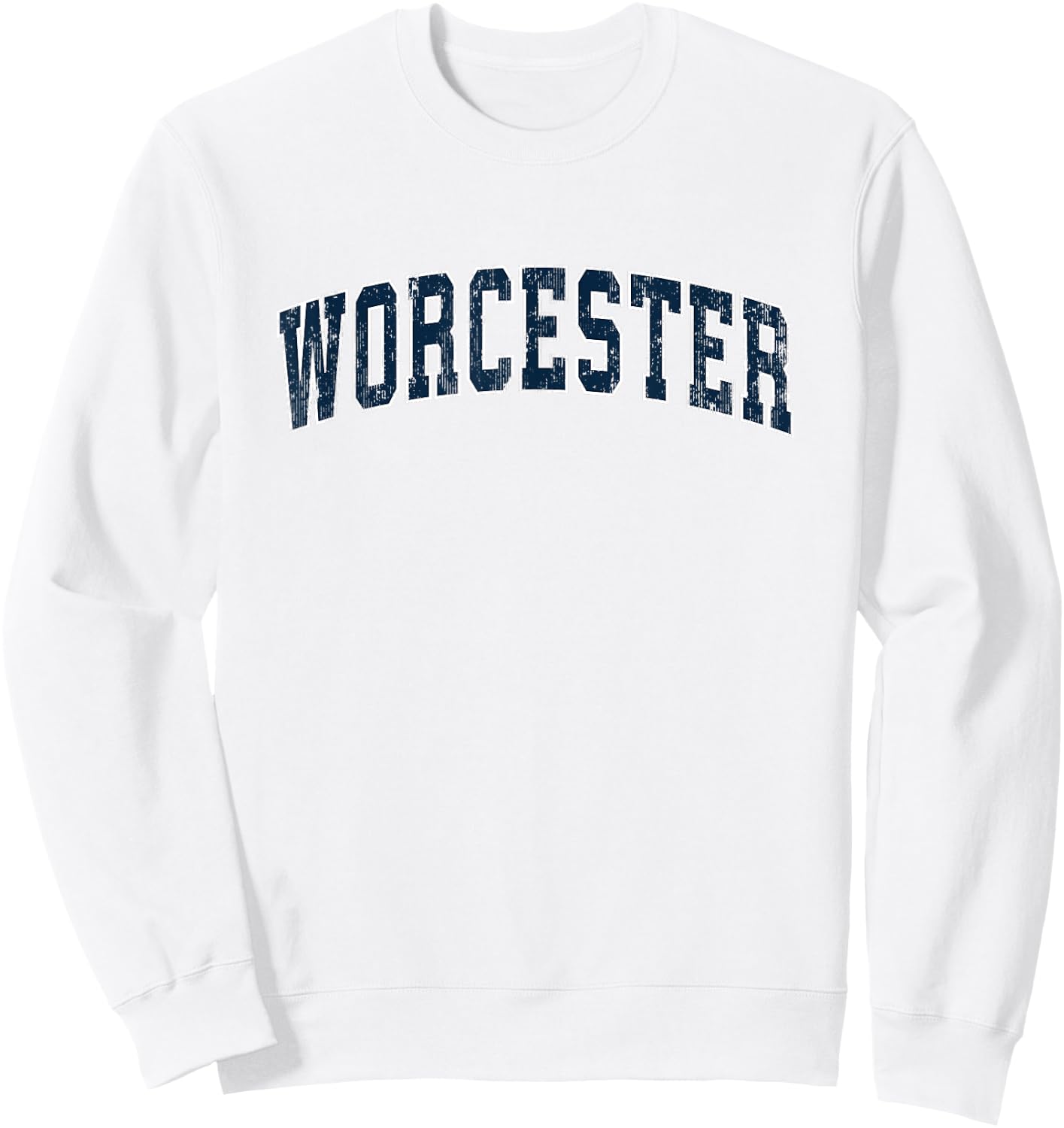 Worcester Massachusetts MA Vintage Sports Design Navy Design Sweatshirt - Sweatshirt | White