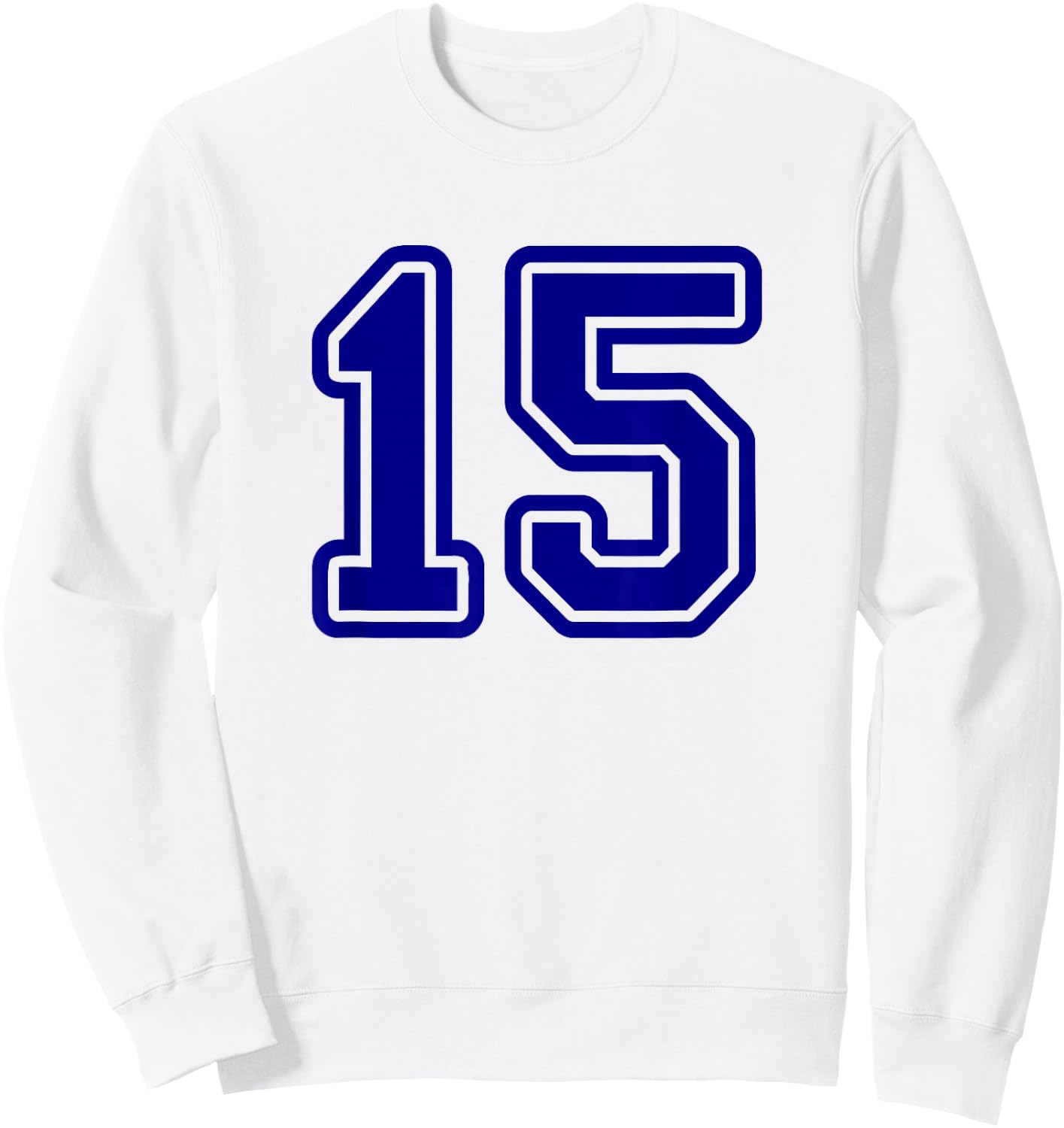 Blue Sport Team #15 Sweatshirt - Sweatshirt | White