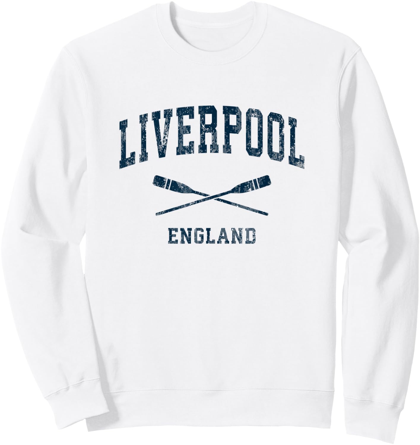 Liverpool England Vintage Nautical Paddles Sports Oars Sweatshirt - Sweatshirt | White