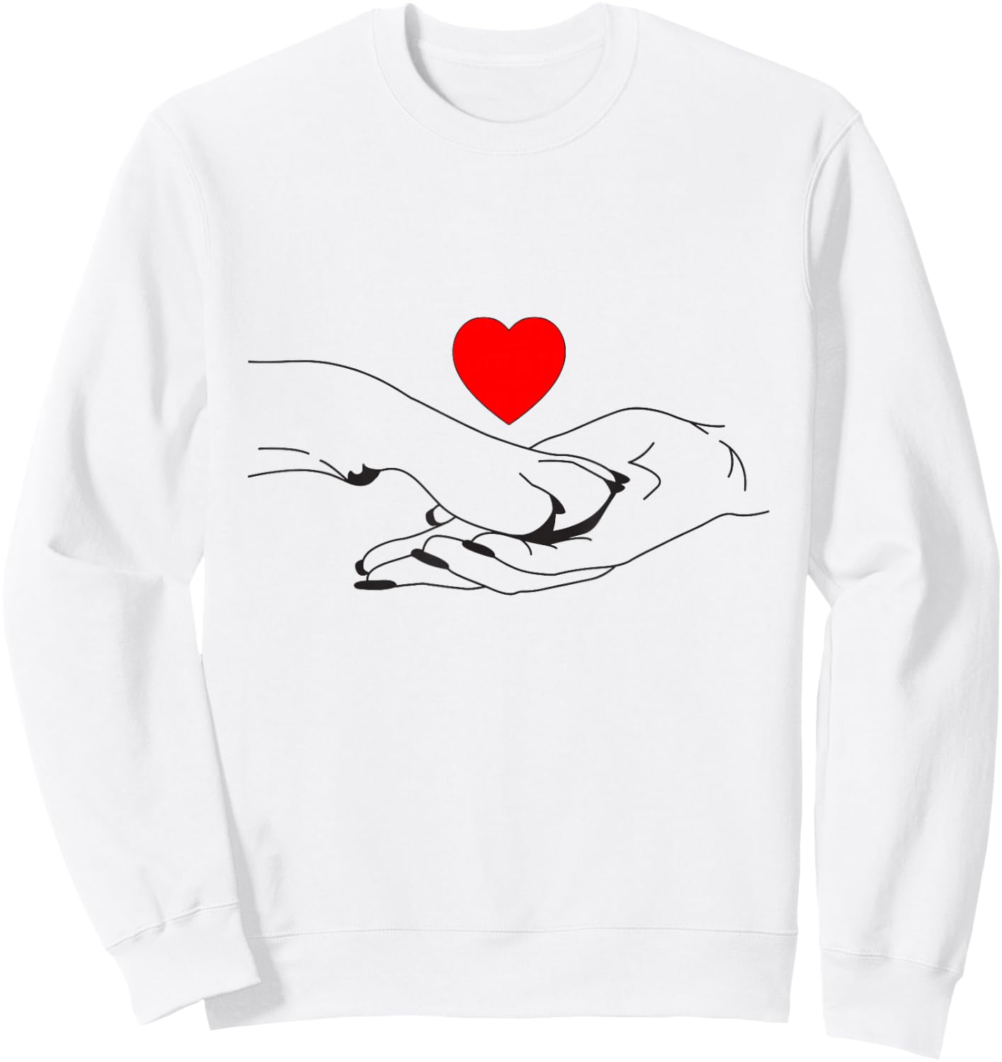 Paw Human Hand Dog Owner Dog Lover Dog Sweatshirt - Sweatshirt | White