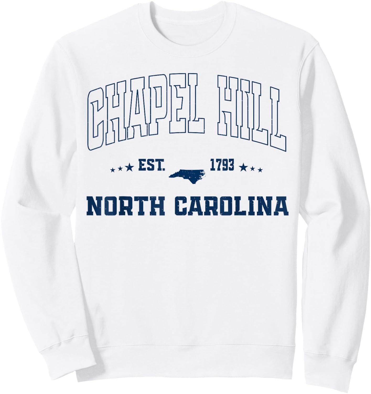 Vintage Chapel Hill North Carolina NC Navy Sports Athletic Sweatshirt - Sweatshirt | White
