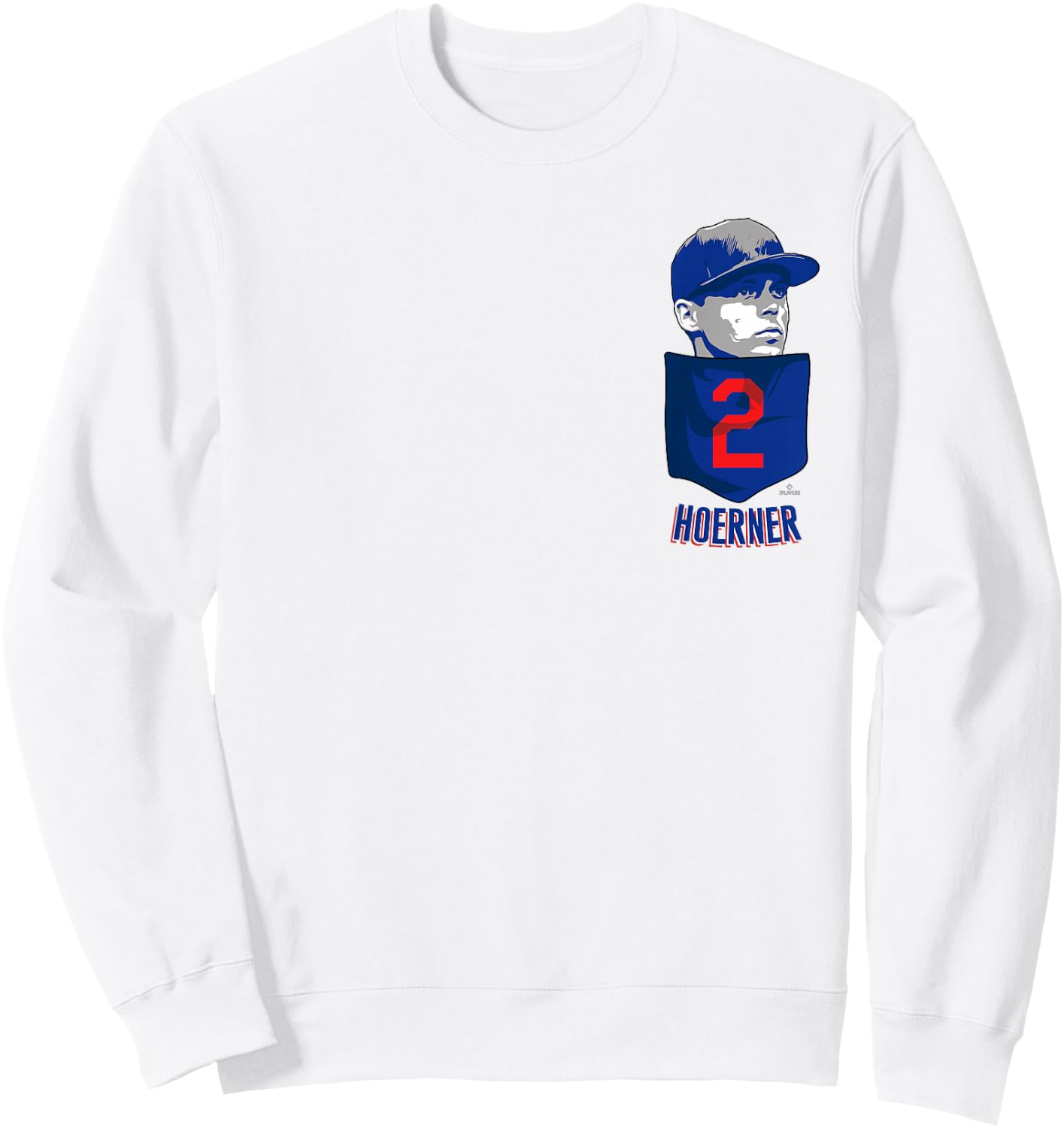 Nico Hoerner Chicago Baseball Pocket MLBPA Sweatshirt - Sweatshirt | White